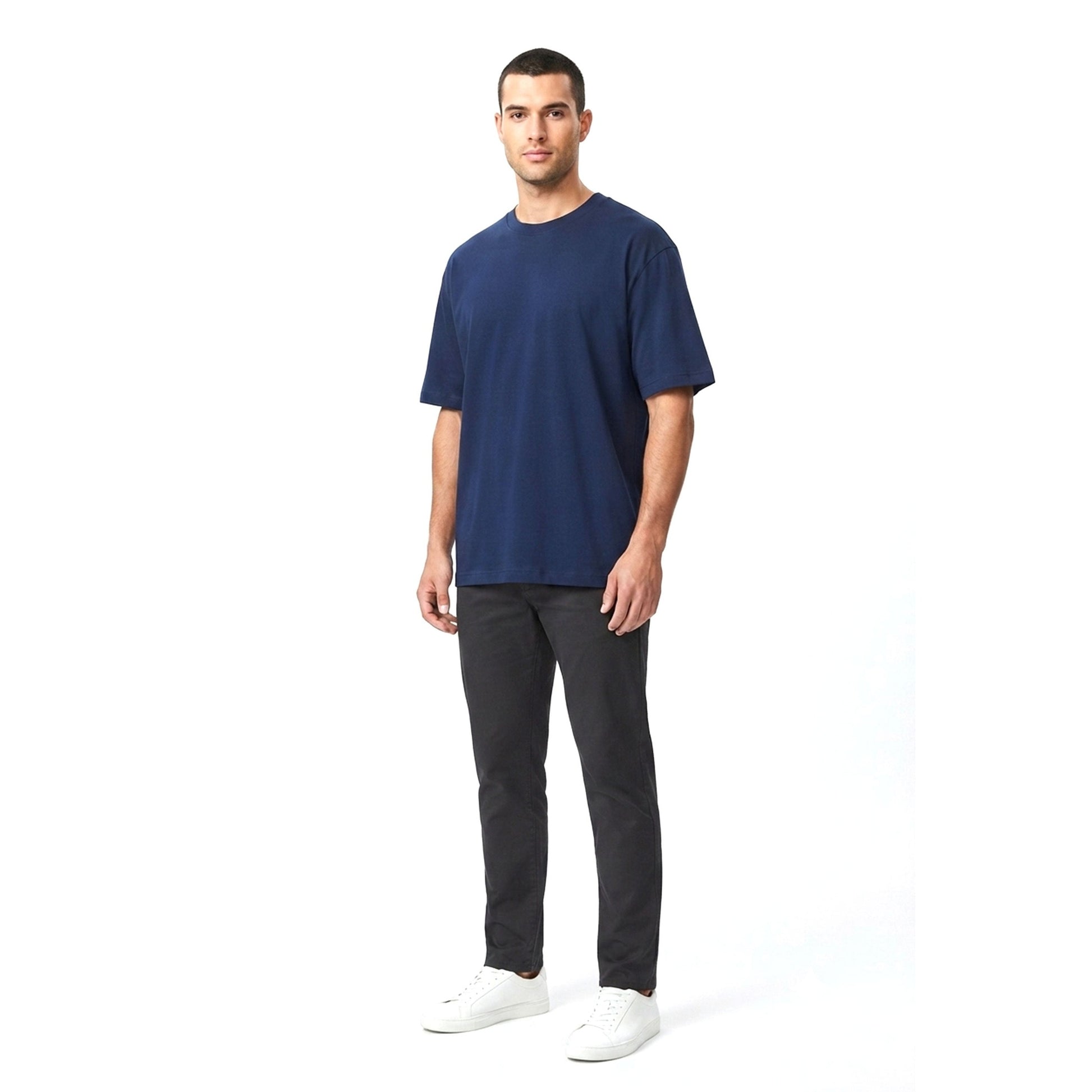 Men's Plain Solid Top,Navy