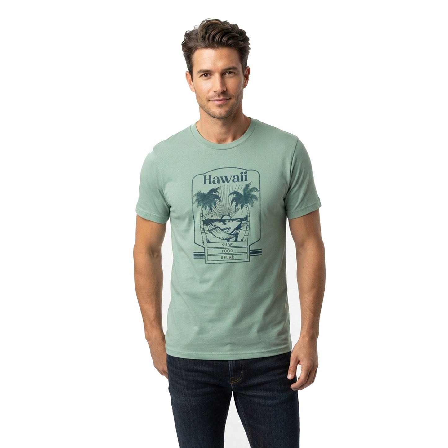 Men's Printed Top,Mint Green