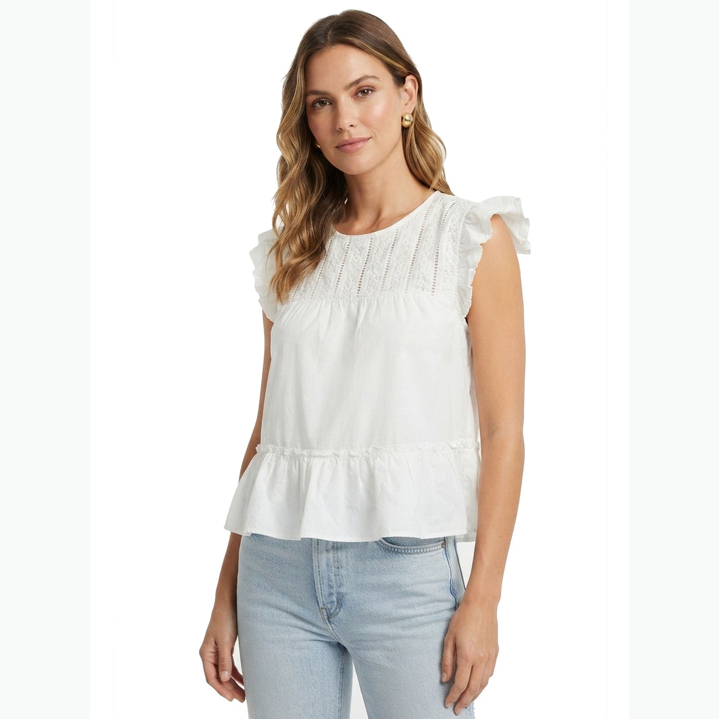 Women's Textured Top,White