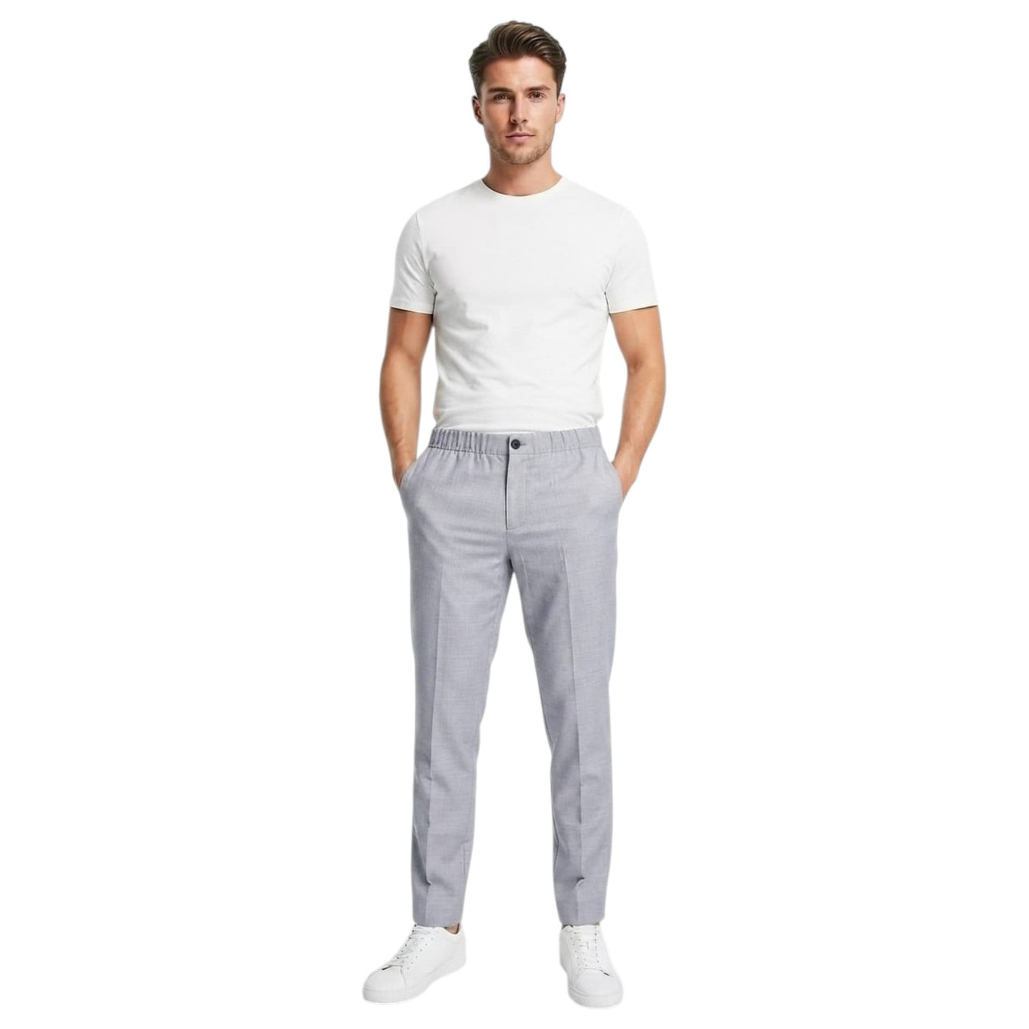 Men's Plain Casual Pants,Grey