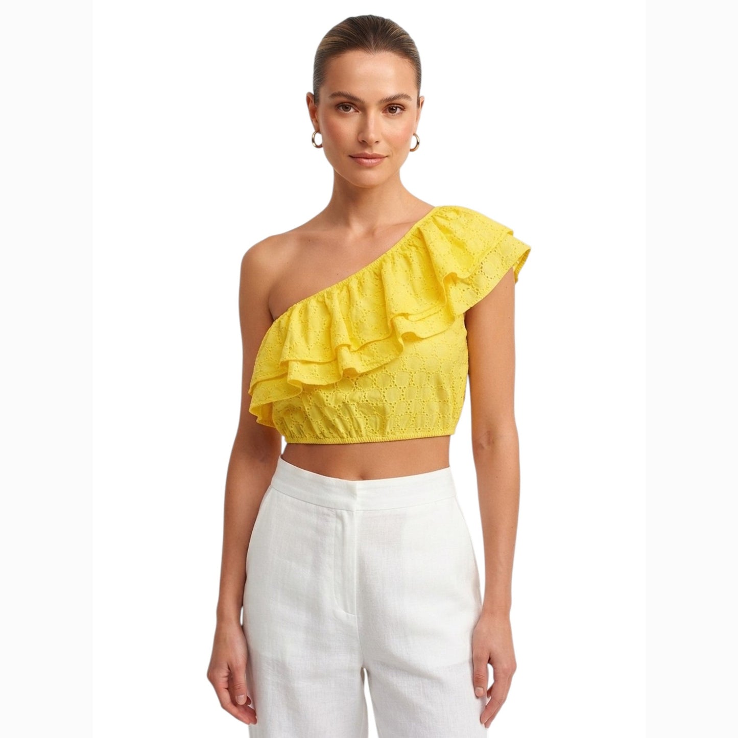 Women's Lace Top,Yellow