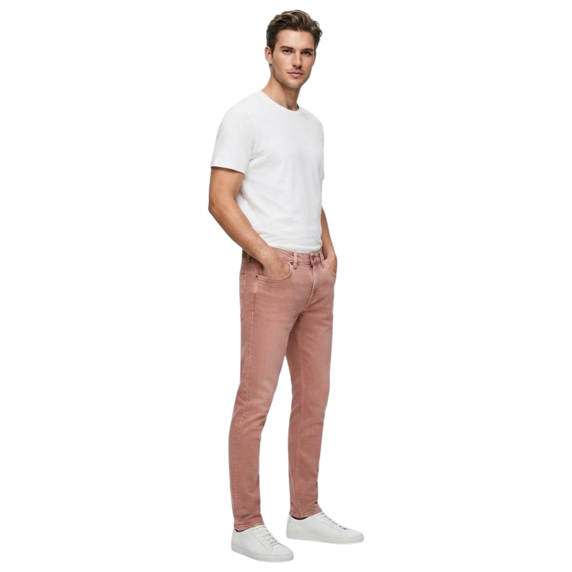 Men's Plain Jeans,Light Pink
