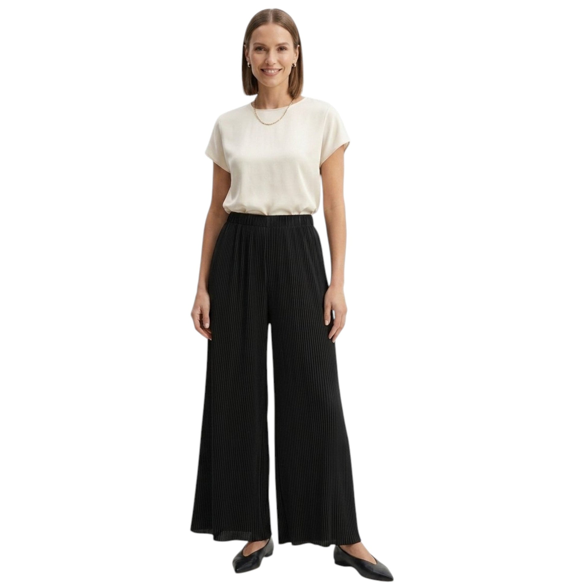 Women's Textured Pants,Black