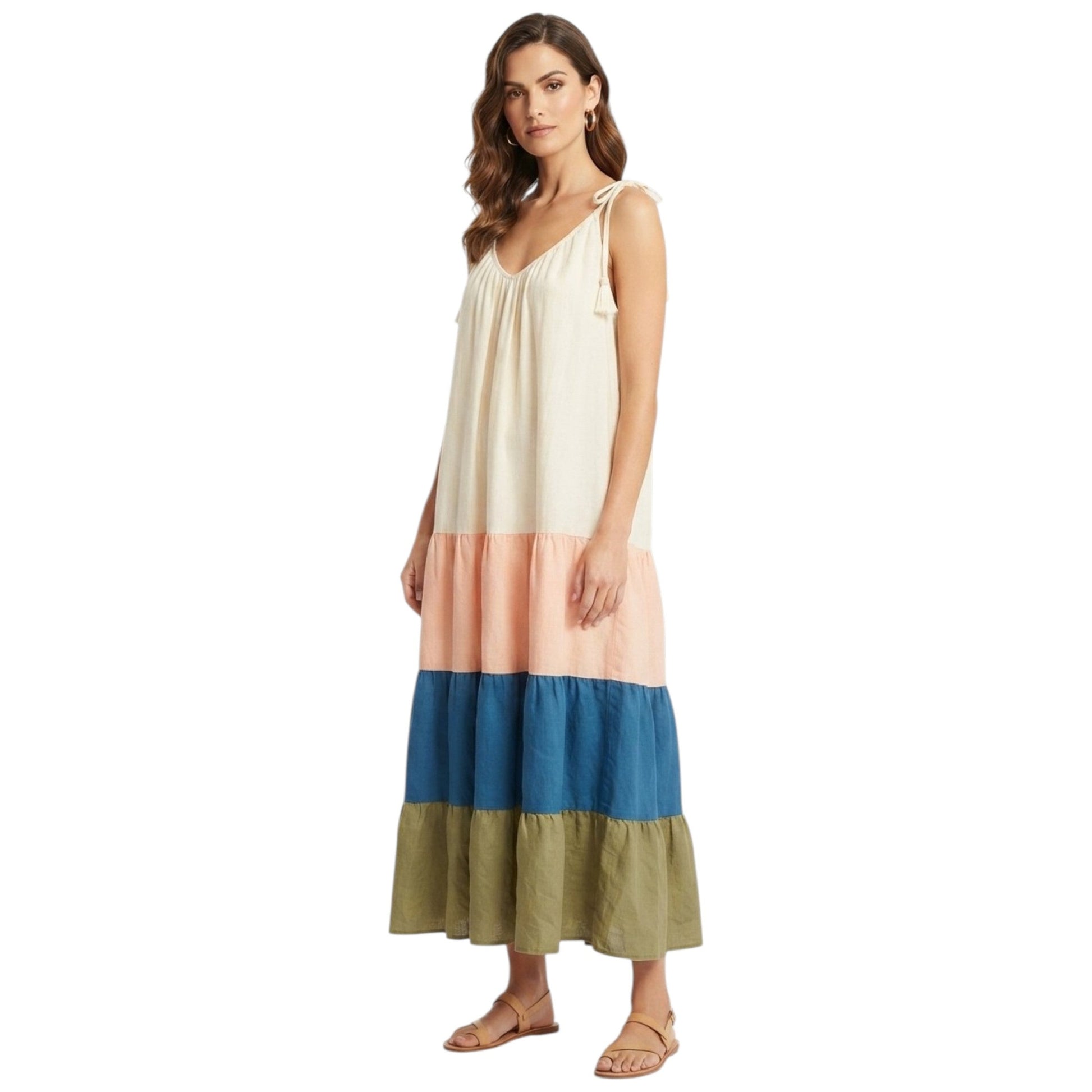 Women's Color Blocked Dress,Multi