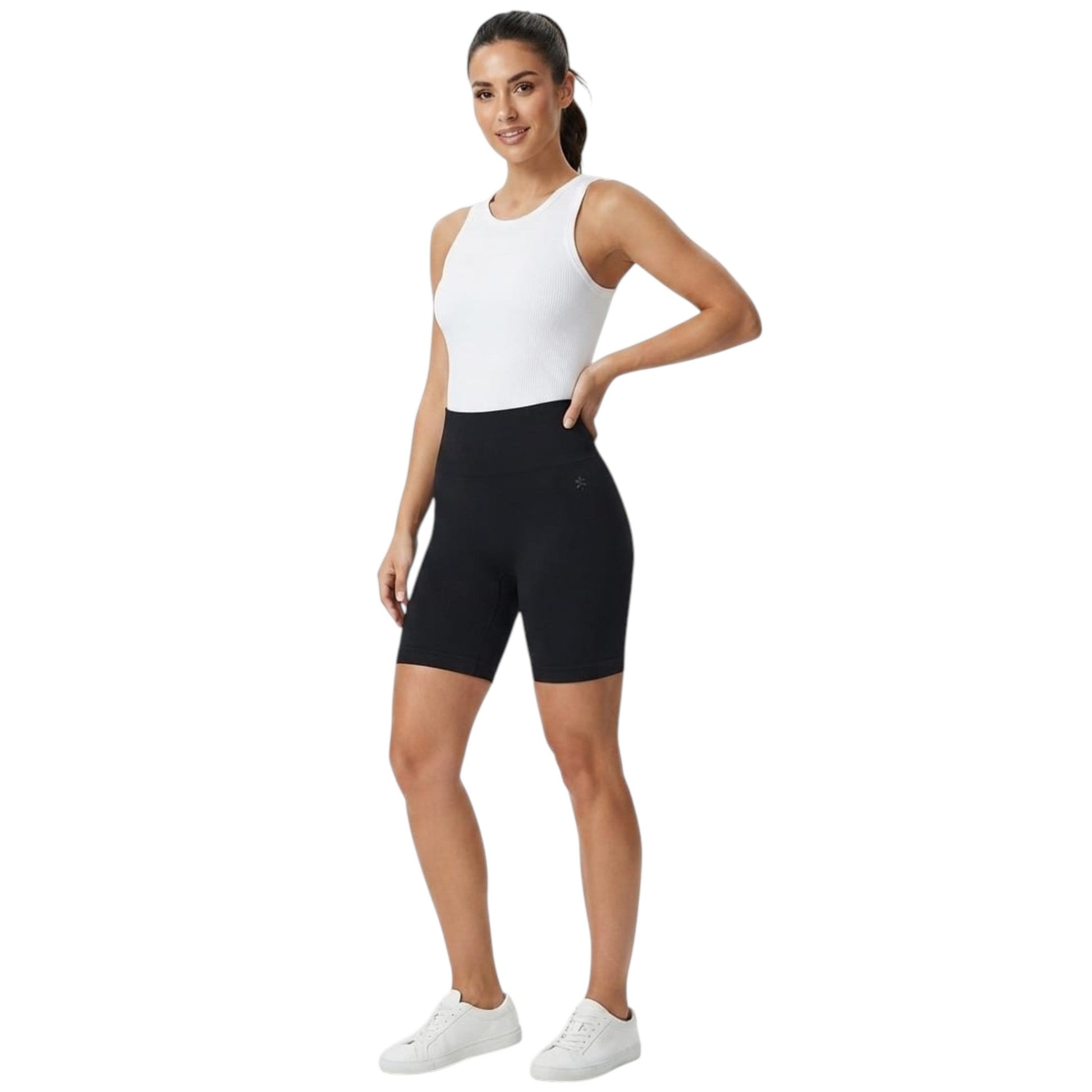 Women's Plain Solid Short Legging,Black