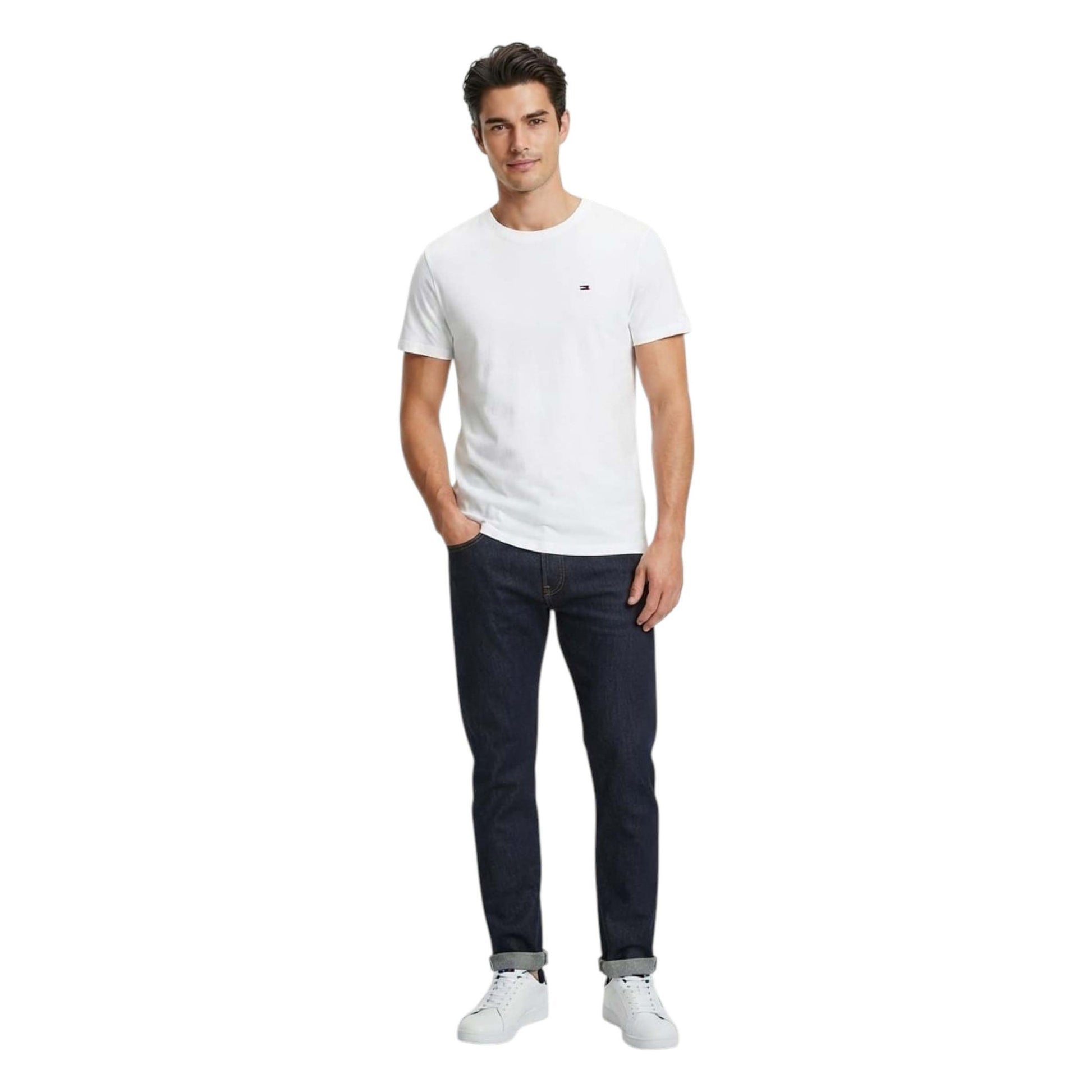 Men's Plain Solid Top,White