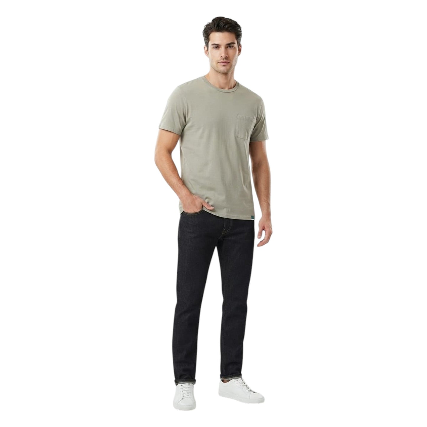 Men's Plain Solid Top,Dark Khaki