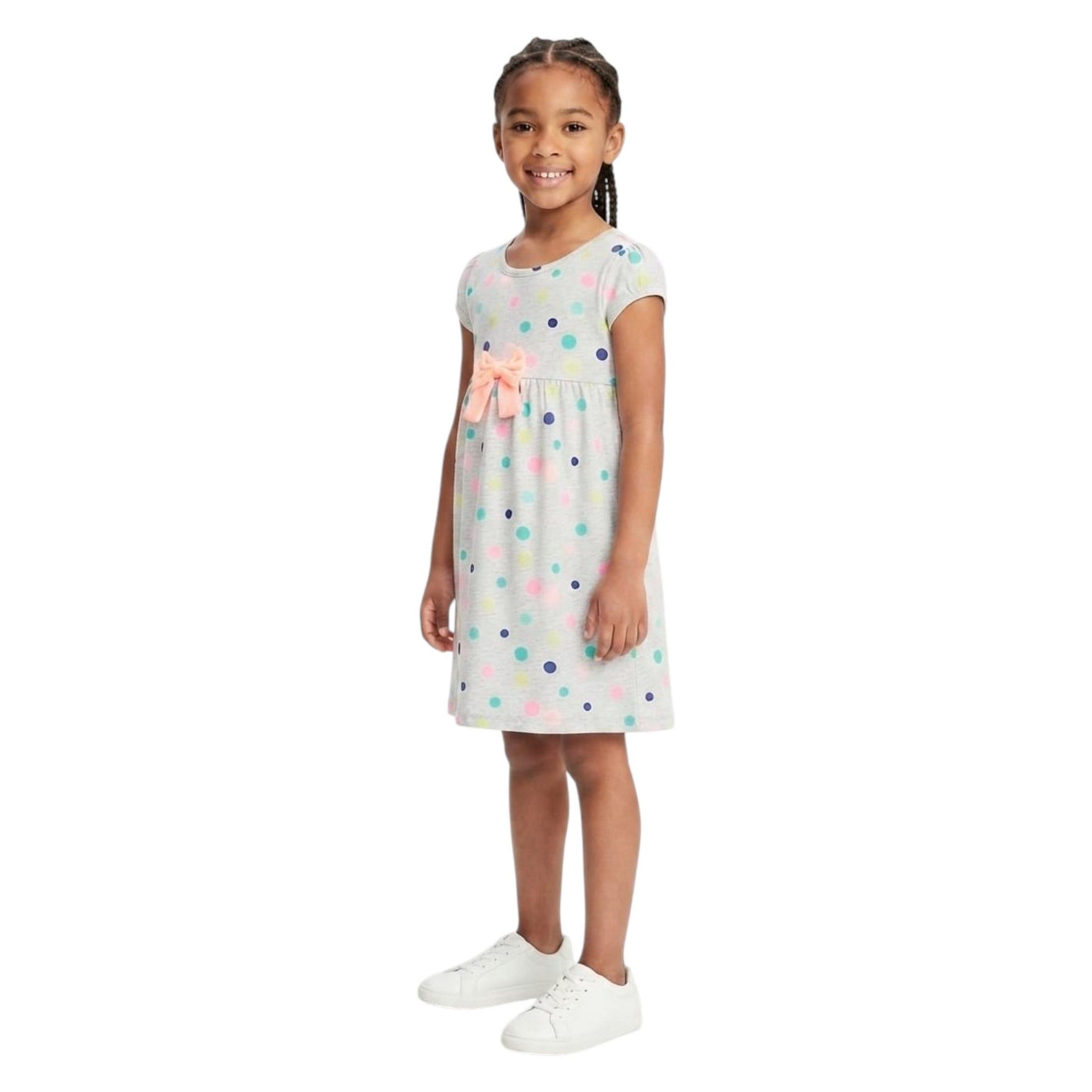 Kids Girl's Printed Dress,Grey