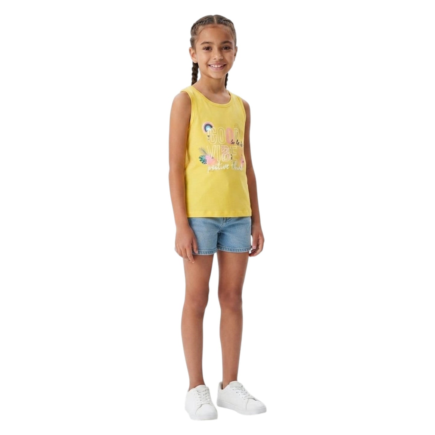 Kids Girl's Printed Top,Yellow