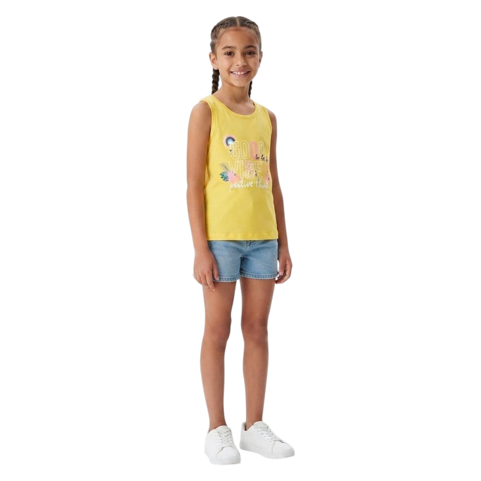 Kids Girl's Printed Top,Yellow