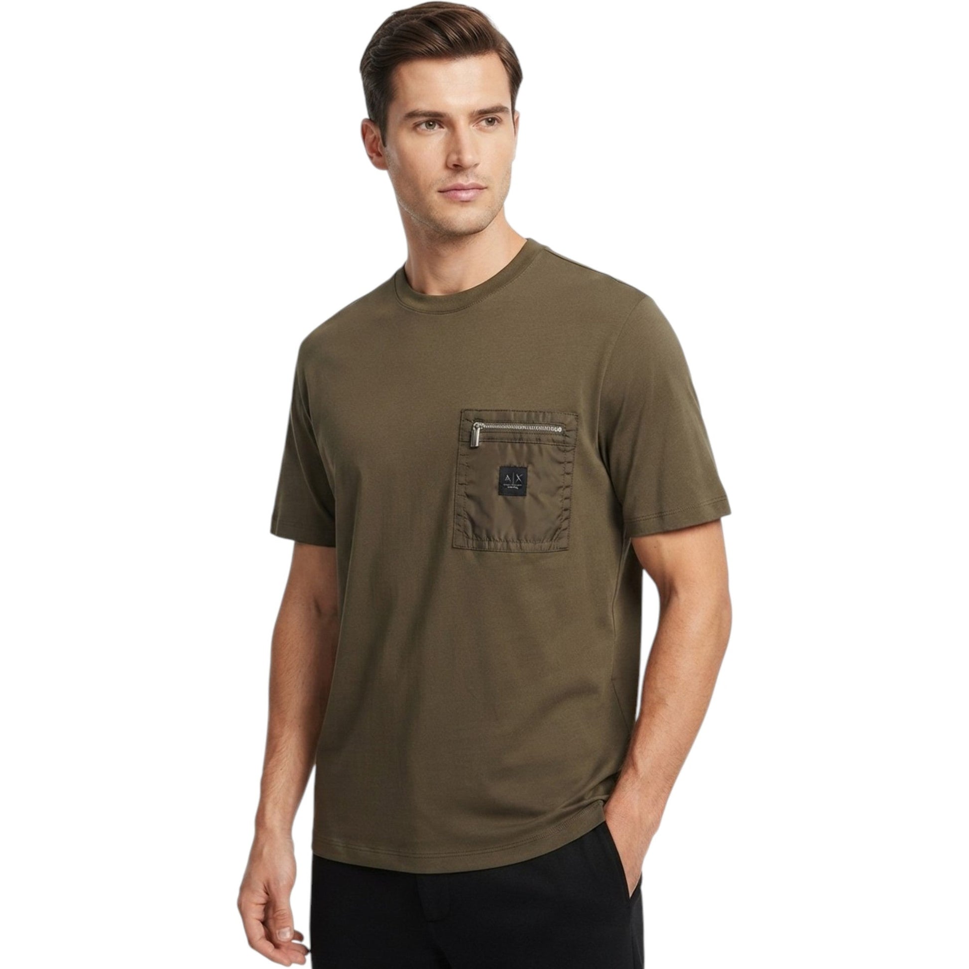 Men's Plain Solid Top,Olive