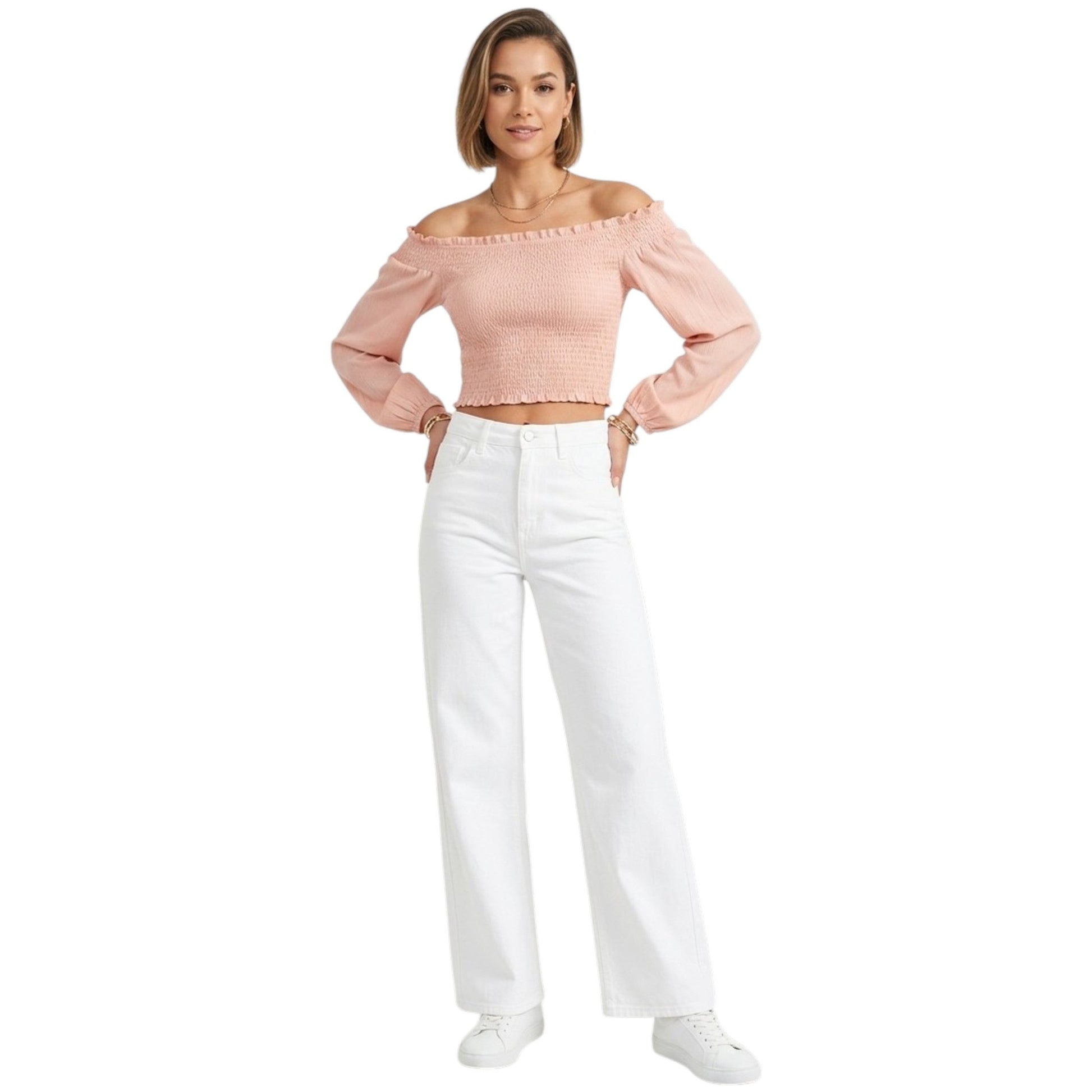 Women's Smocked Top,Pink