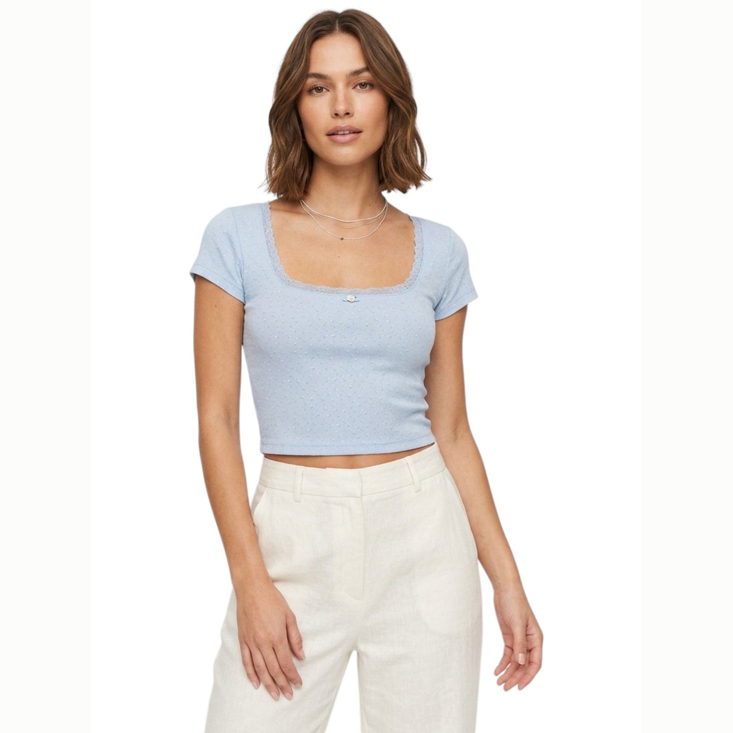 Women's Orinted Top,Light Blue