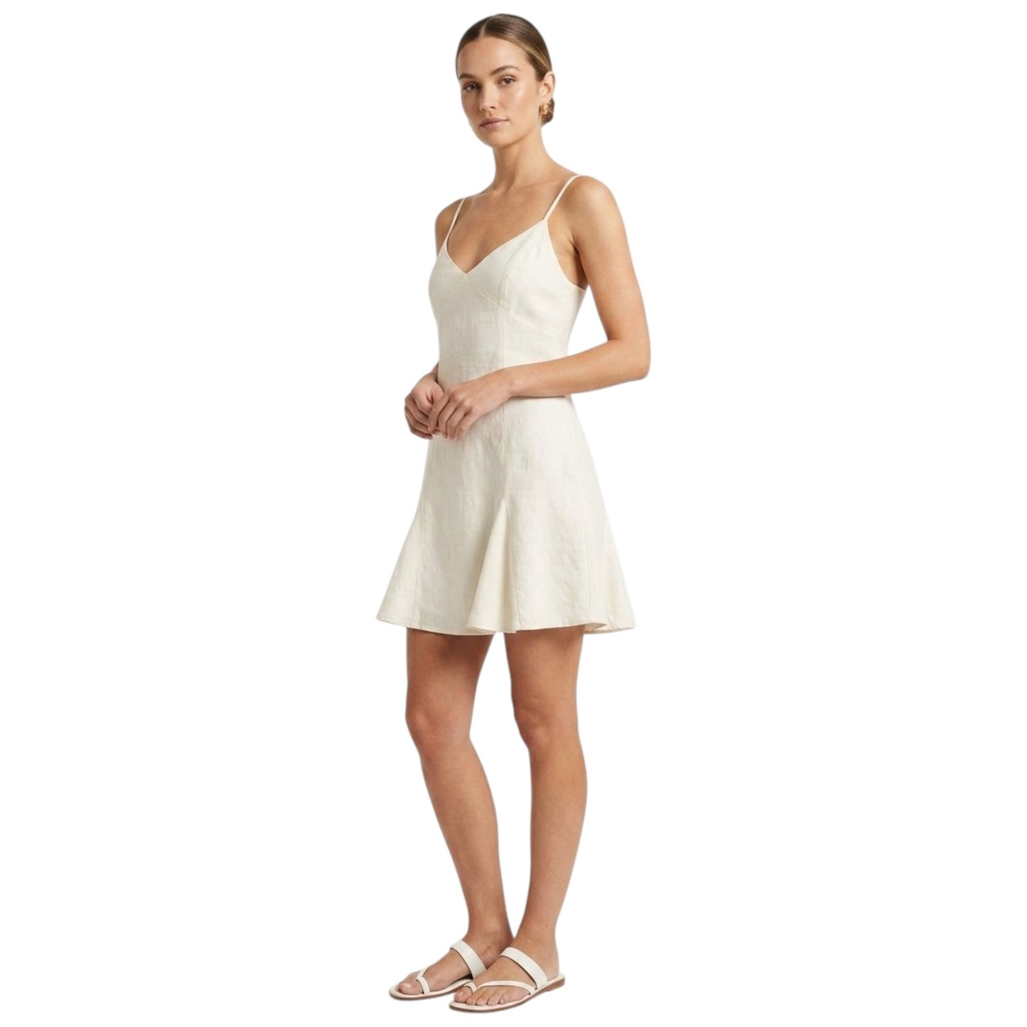 Women's Plain Solid Dress,Light Beige