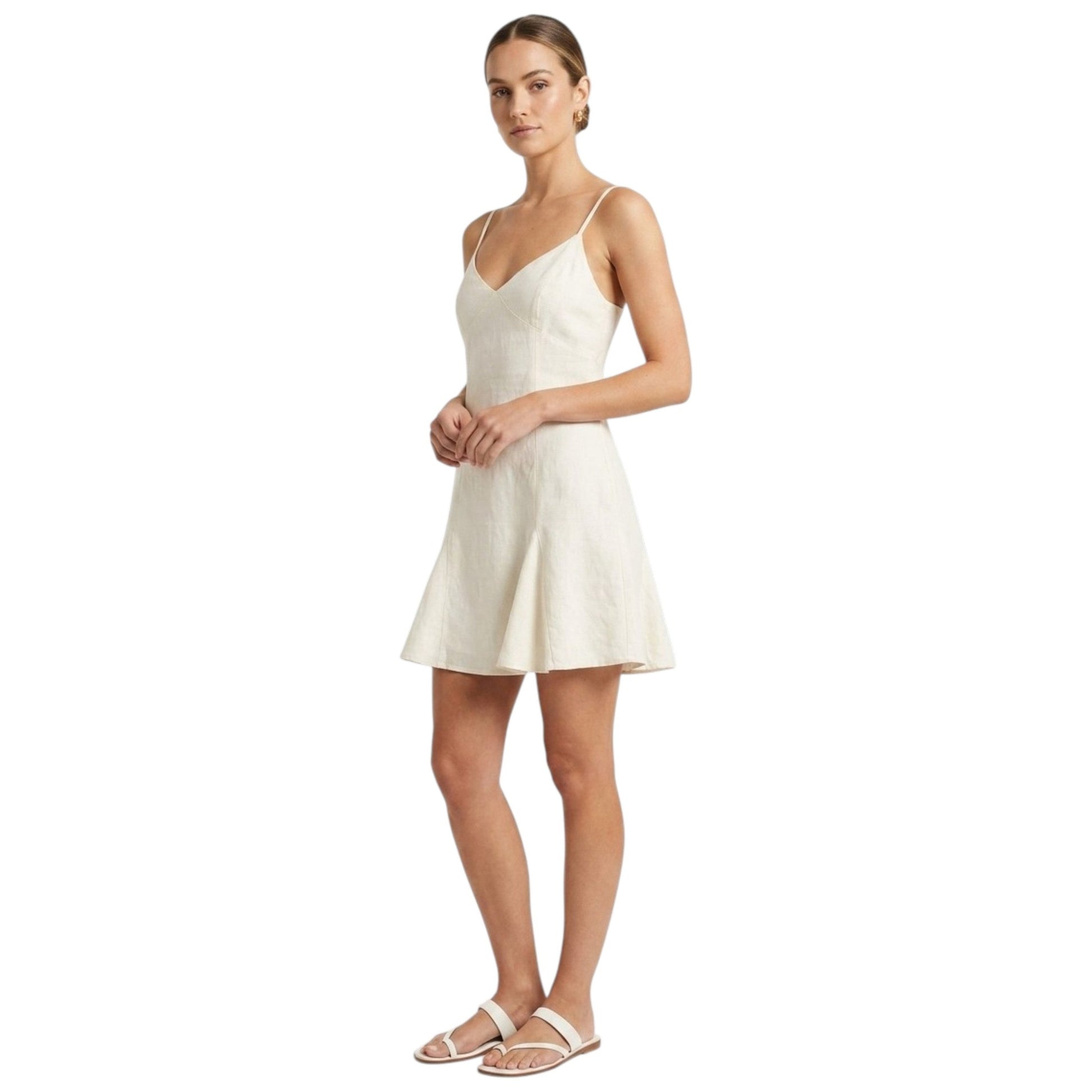 Women's Plain Solid Dress,Light Beige