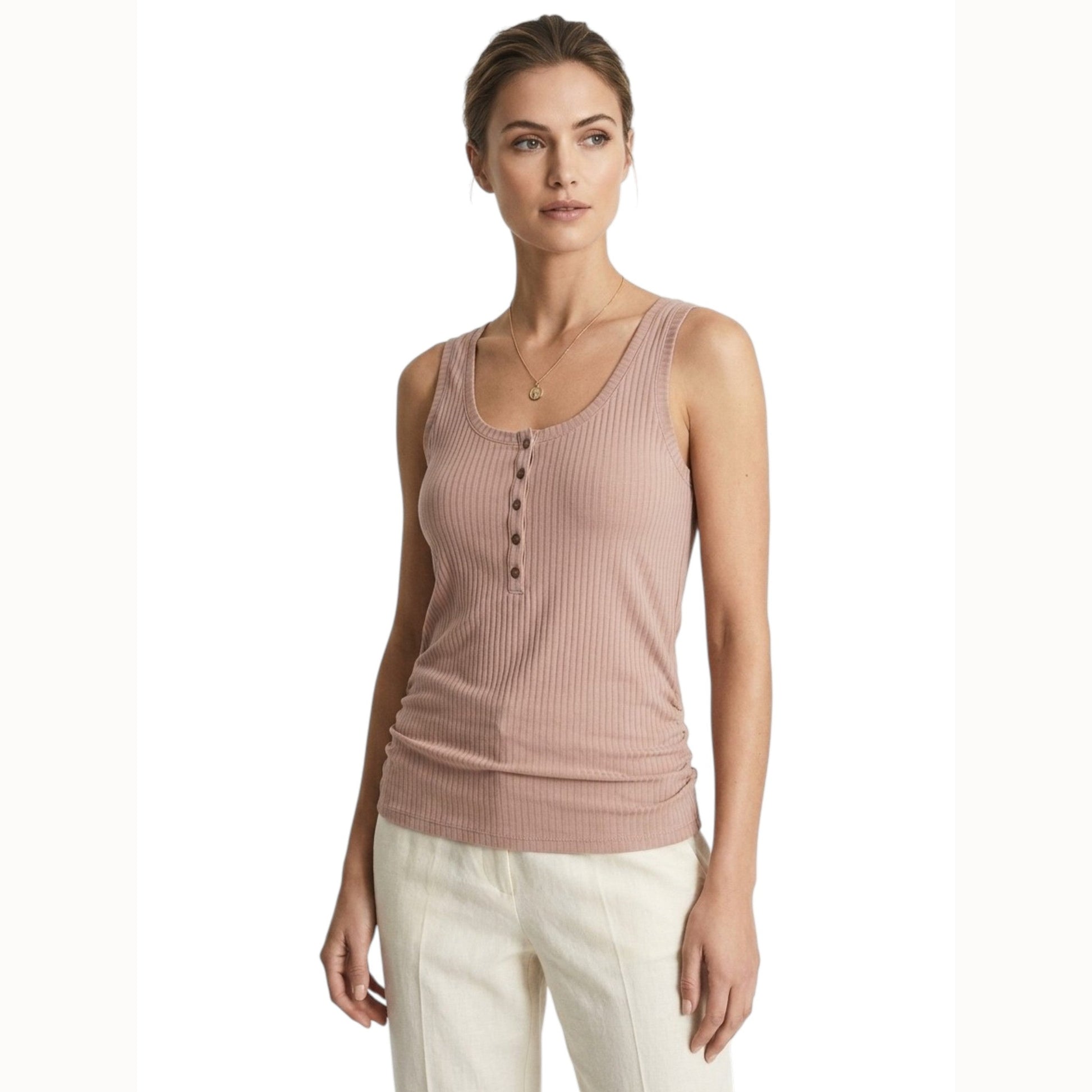 Women's Ribbed Top,Nude
