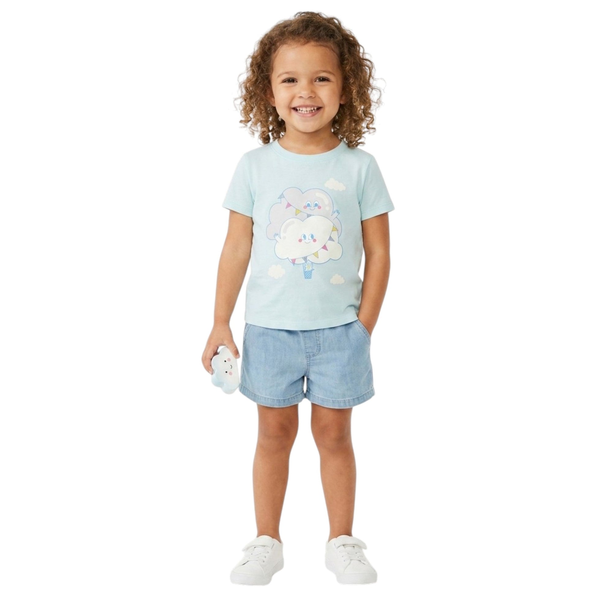 Kids Girl's Printed Top,Aqua