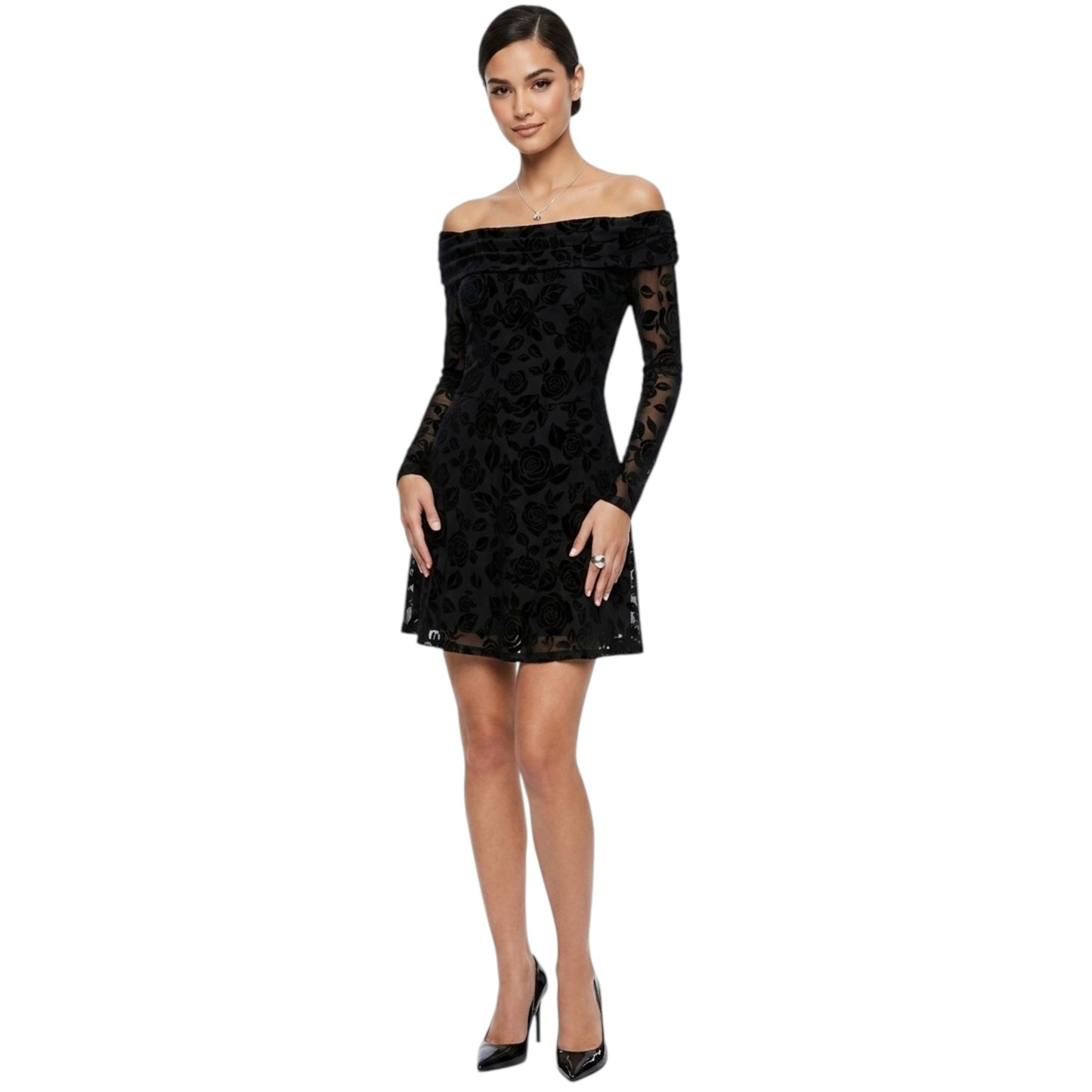Women's Printed Dress,Black