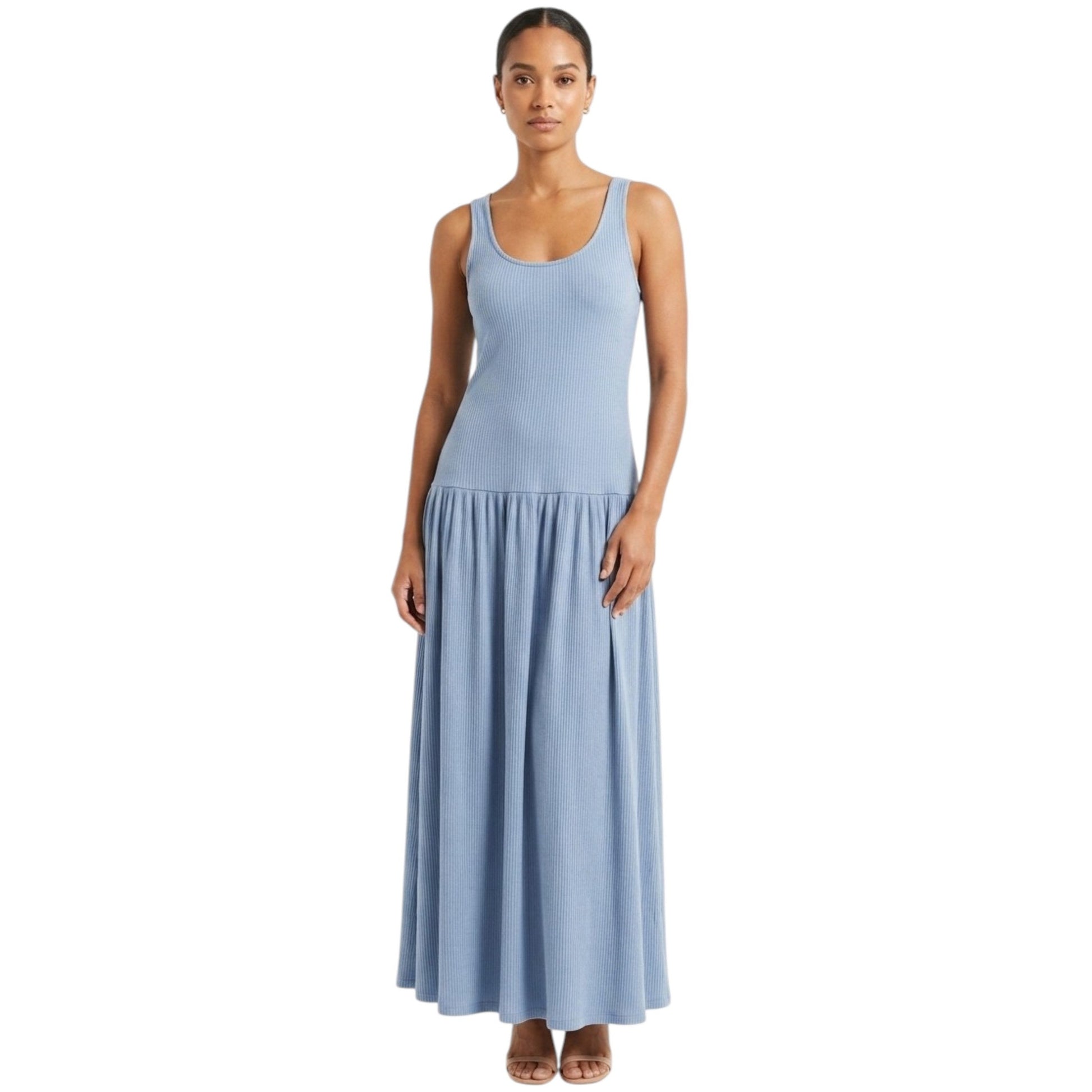 Women's Ribbed Dress,Blue