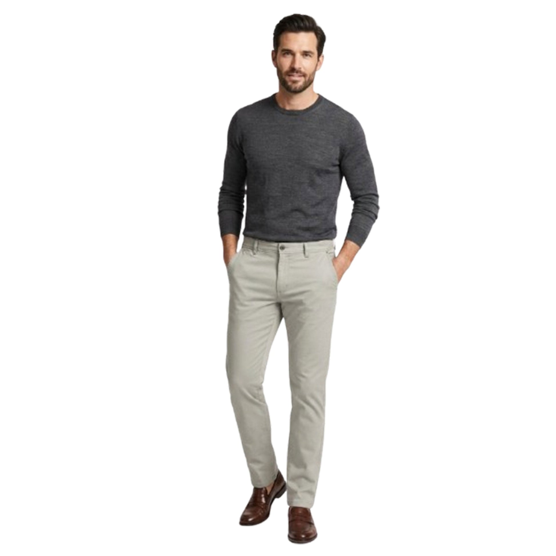 Men's Plain Pants,Light Grey
