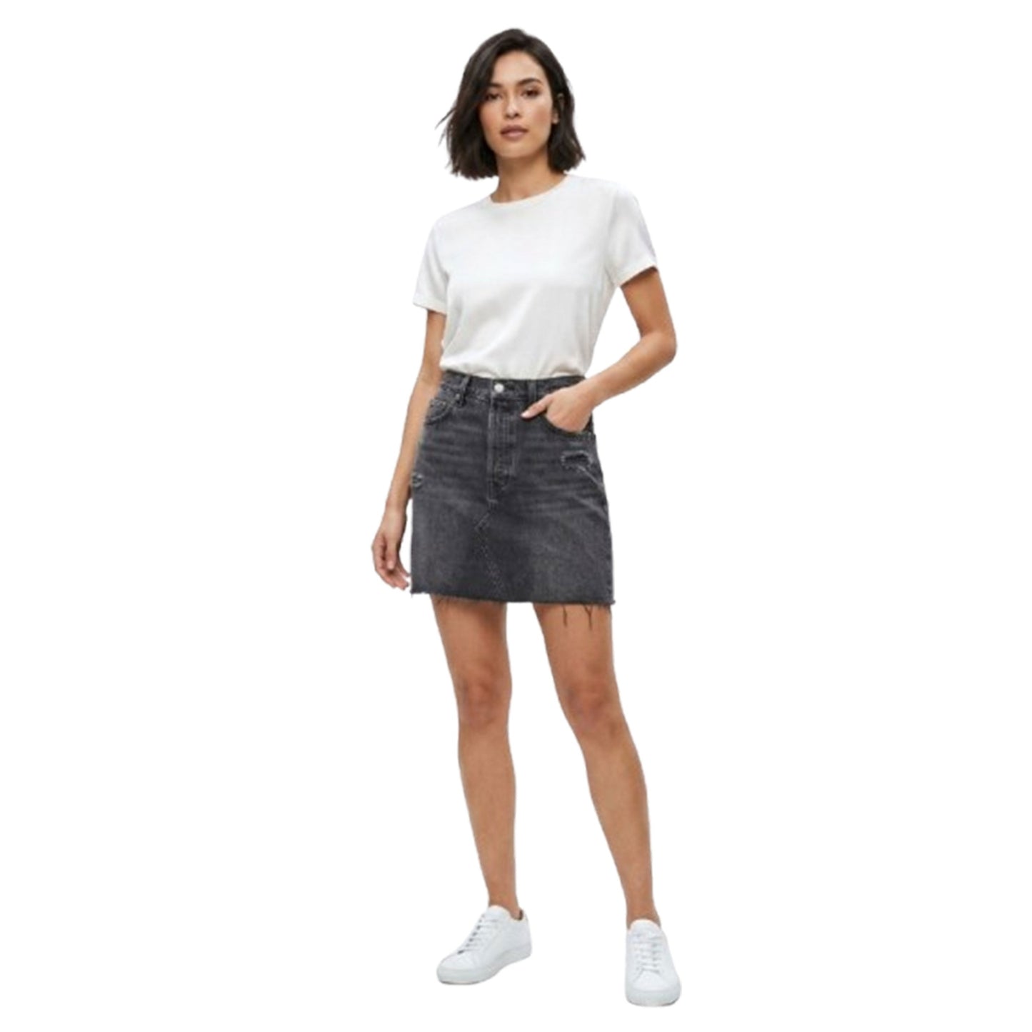 Women's Plain Skirt Jeans,Grey