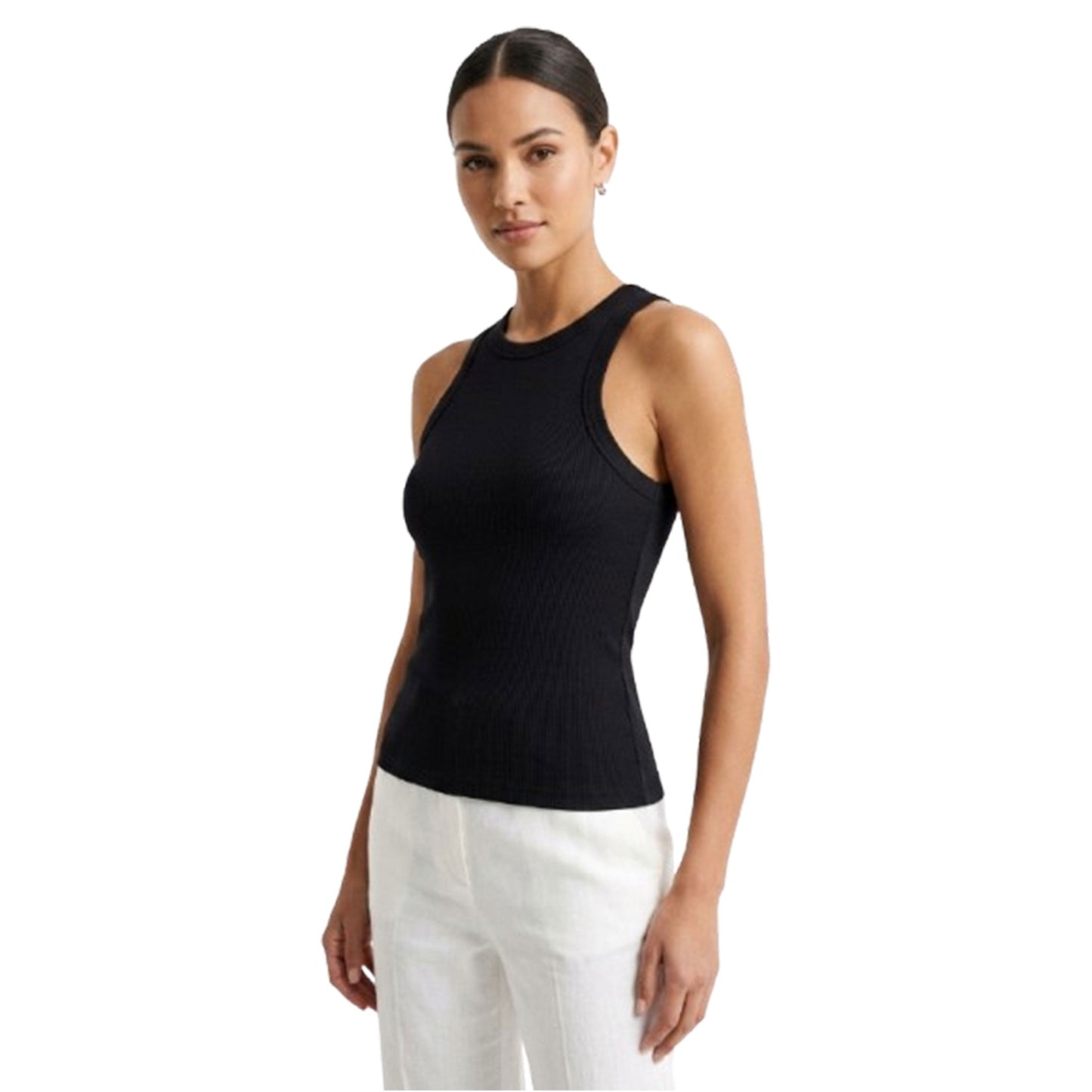 Women's Ribbed Top,Black