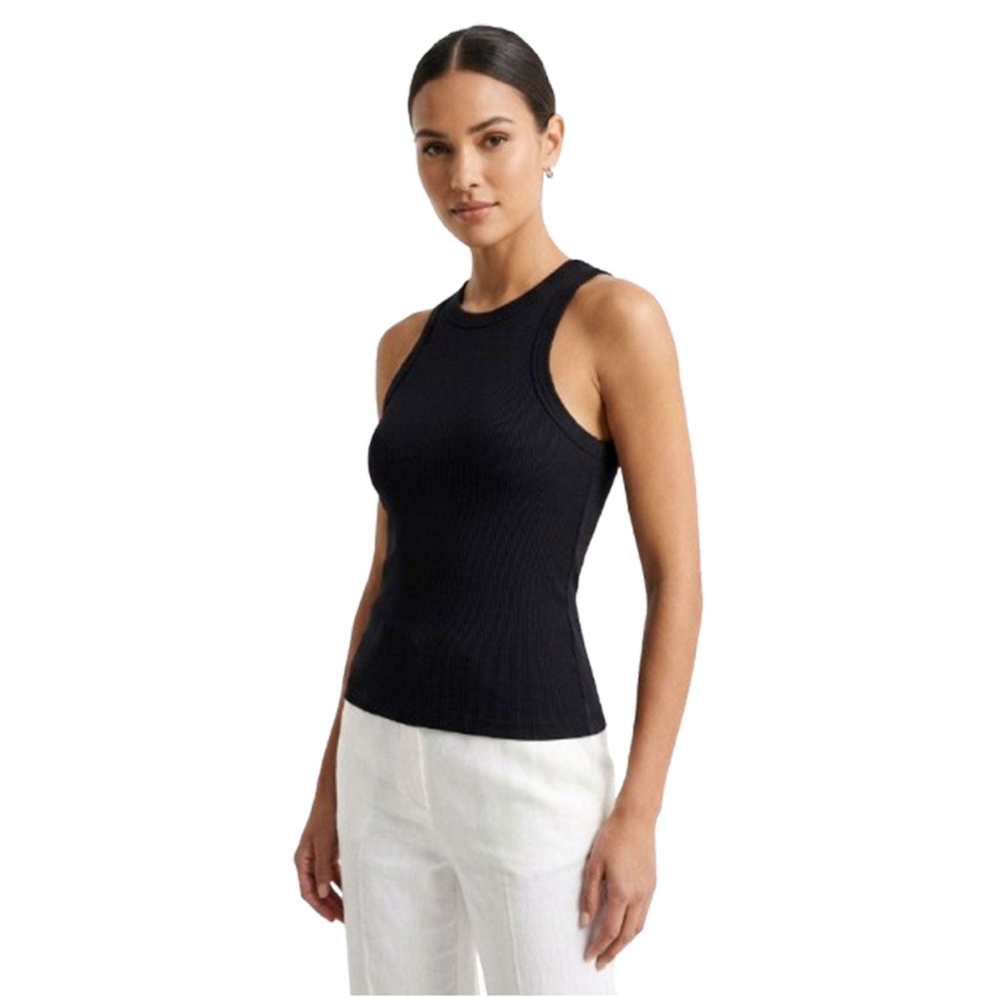Women's Ribbed Top,Black