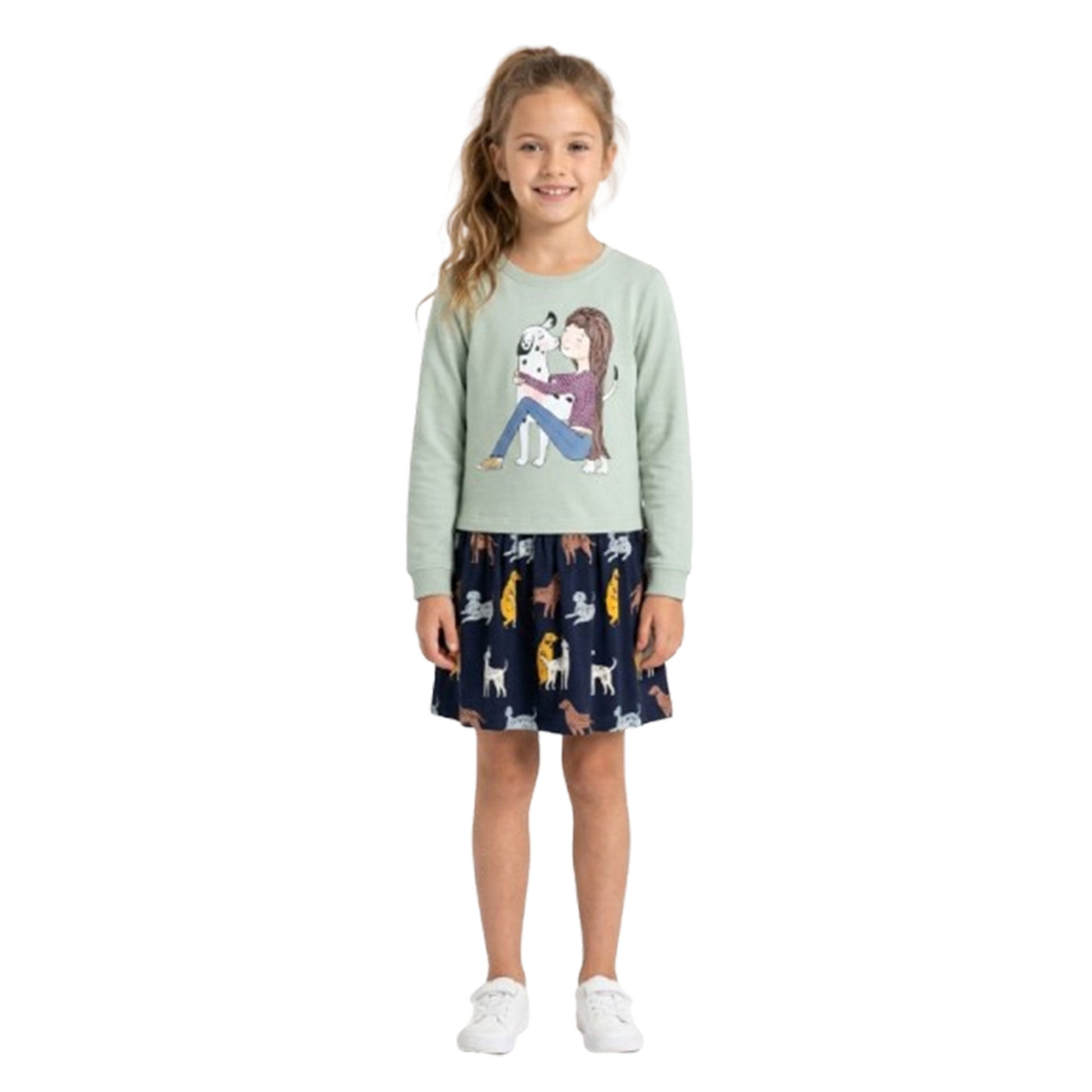 Kids Girl's Printed Dress,Mint Green