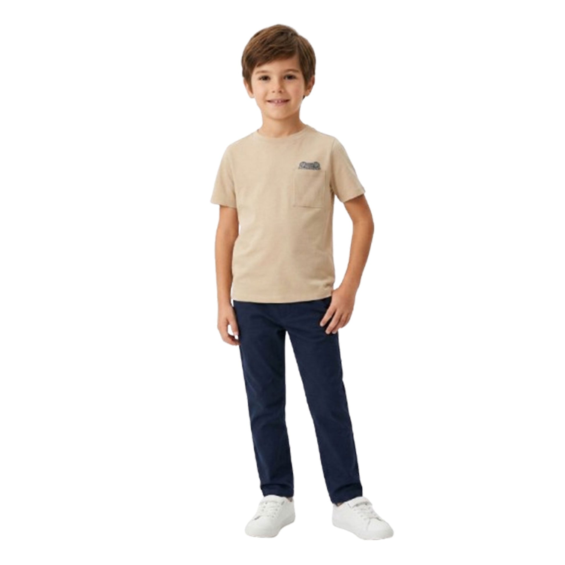 Kids Boy's Plain Top,Beige