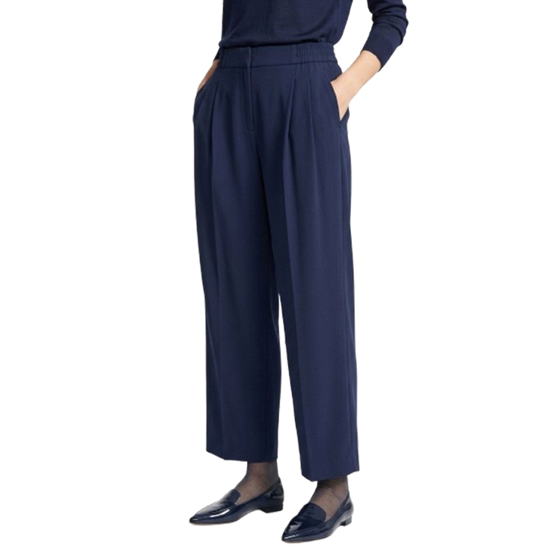 Women's Plain Classic Pants,Navy