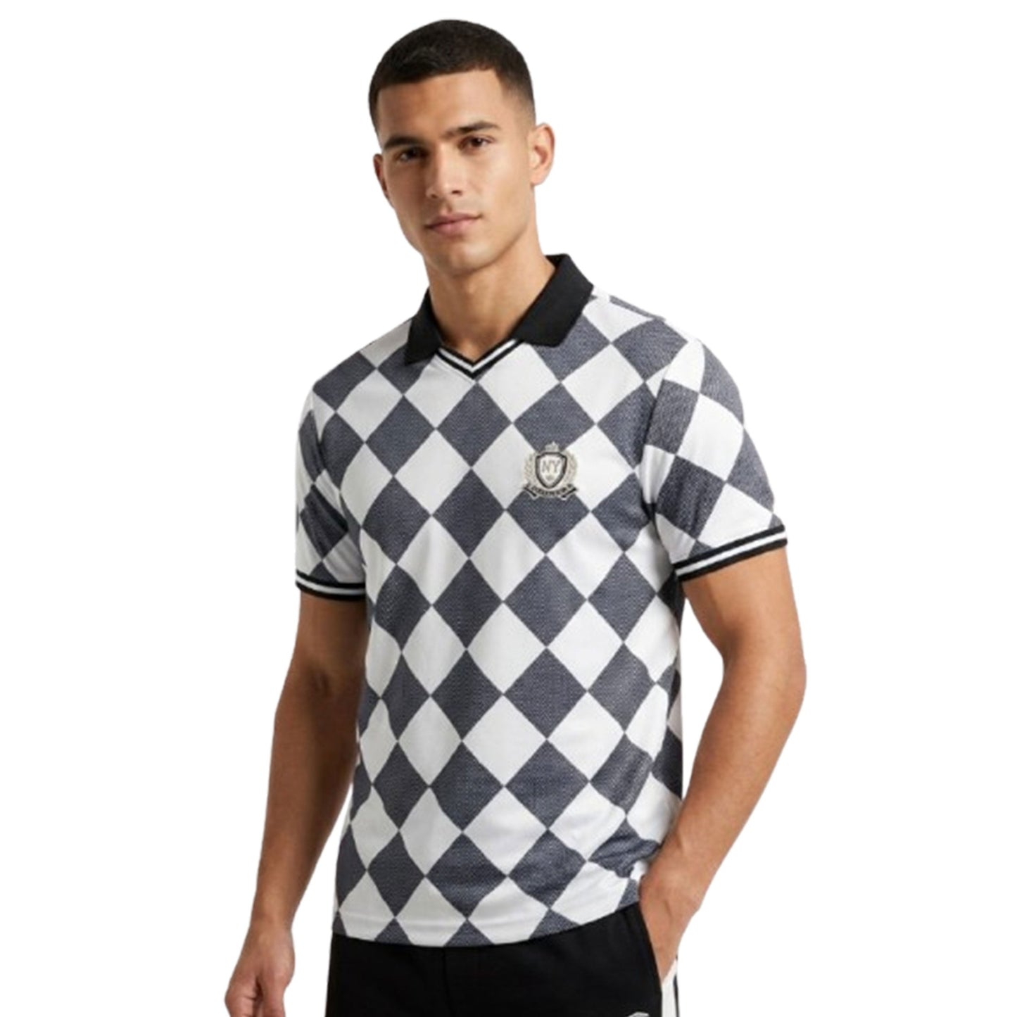 Men's Printed Top,White/Grey