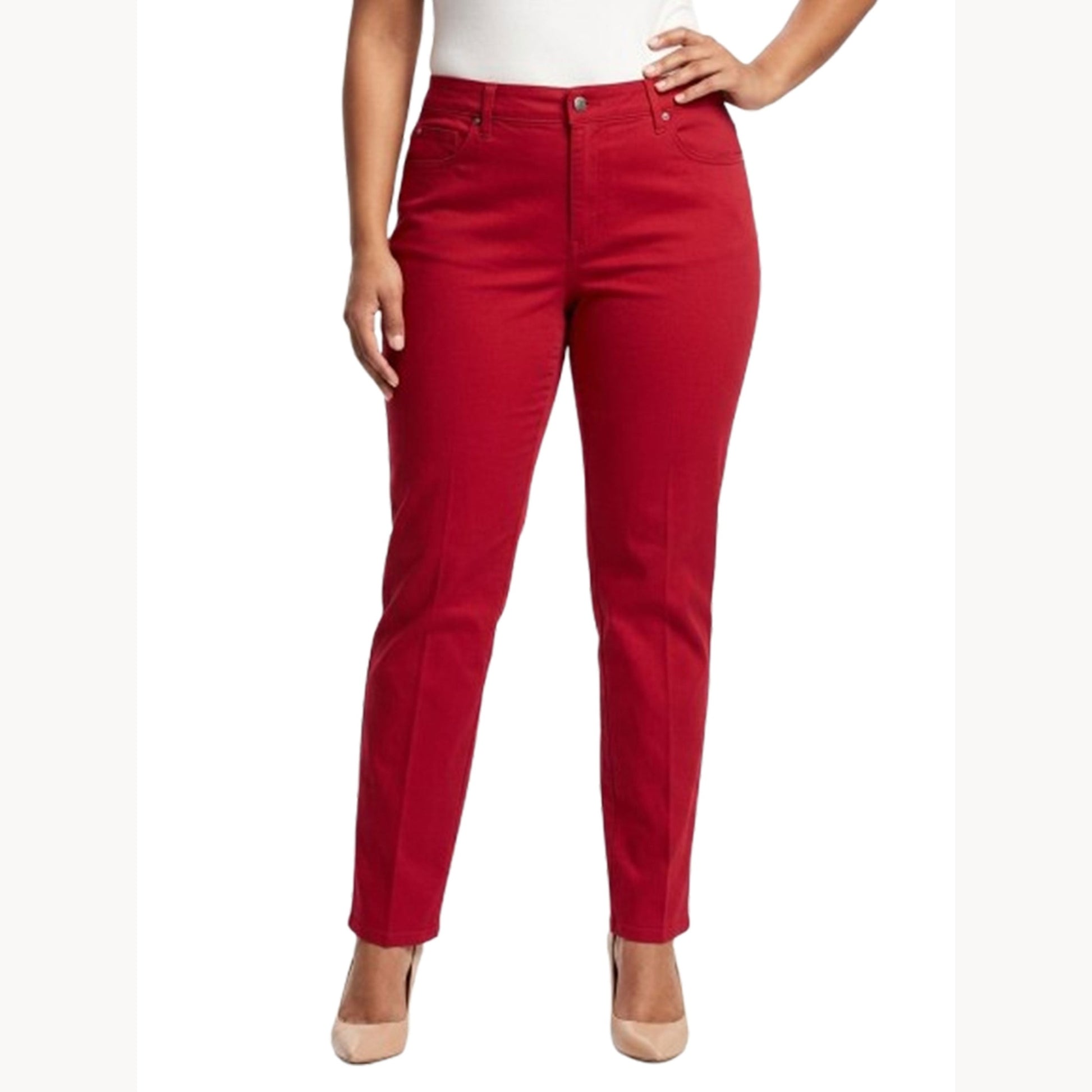 Women's Plain Jeans,Red