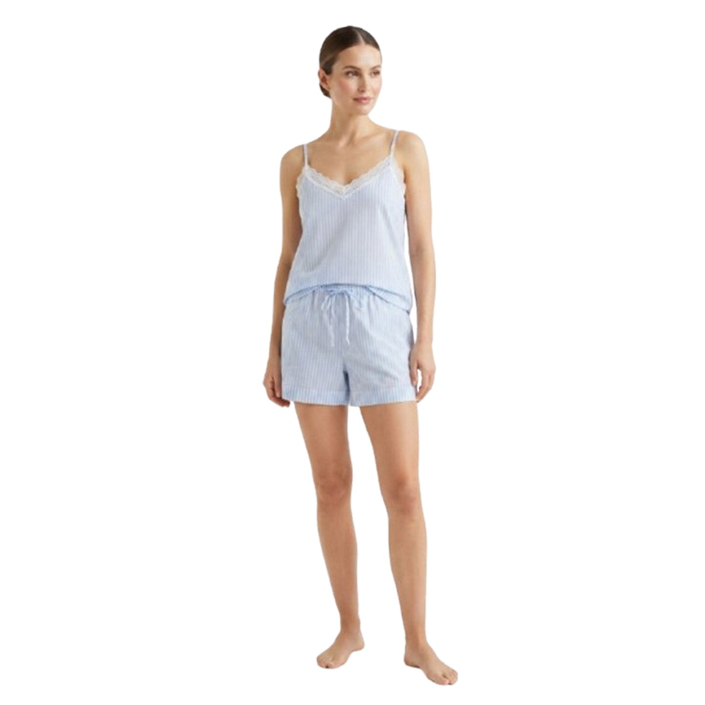 Women's Striped Sleepwear Short,Blue/White
