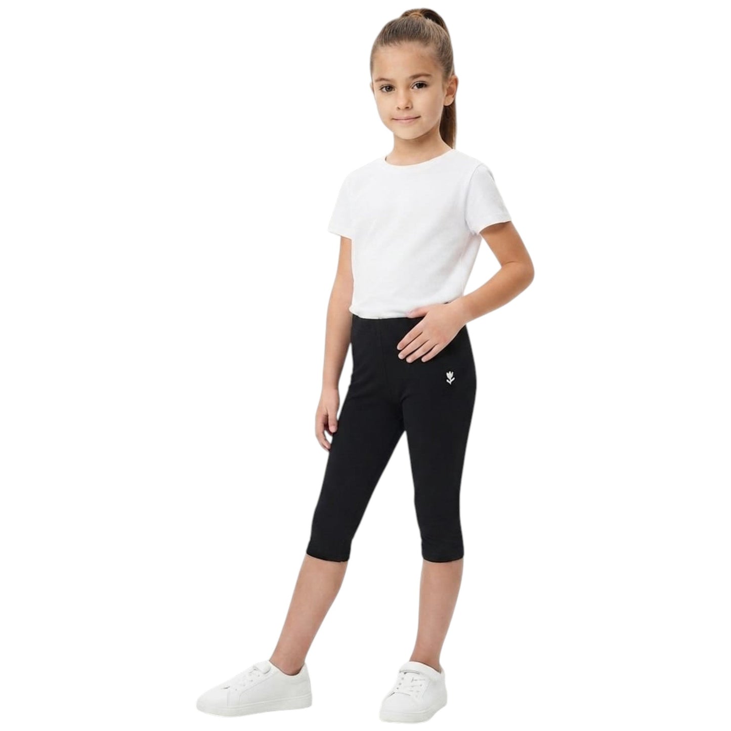 Kids Girl's Ribbed Short,Black