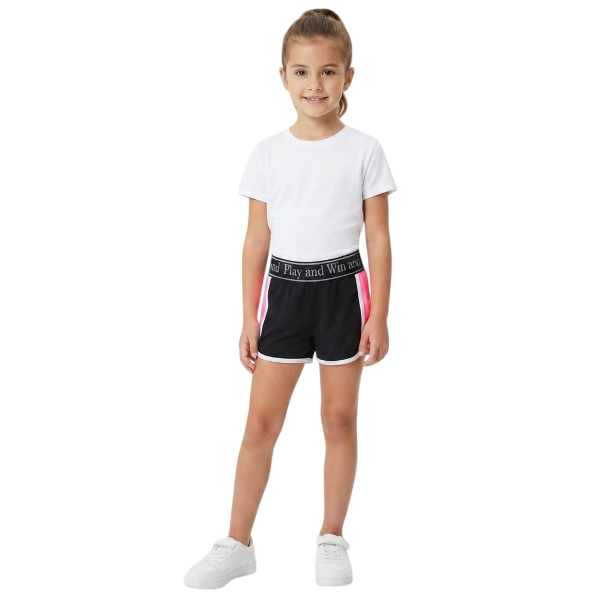 Kids Girl's ColorBlocked Short,Black