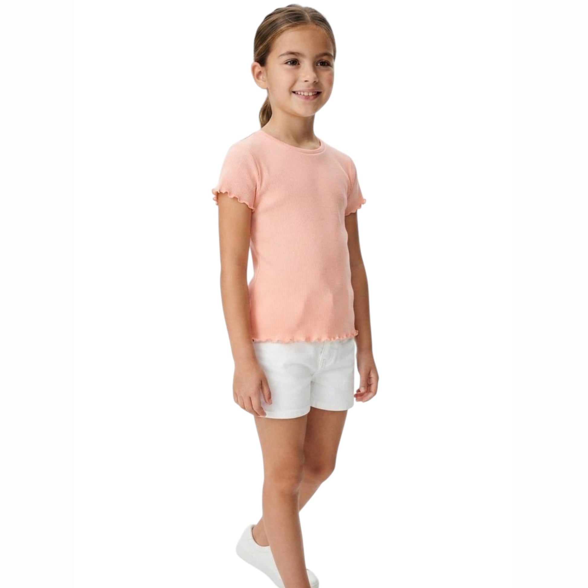 Kids Girl's Ribbed Top,Coral
