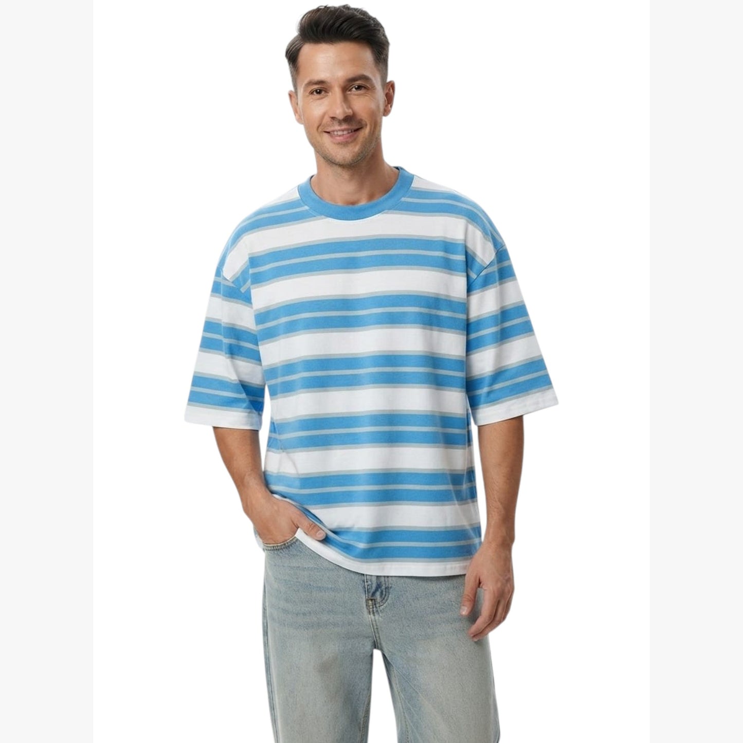 Men's Stripped Top,Blue
