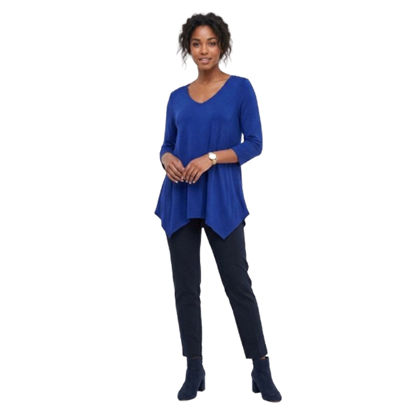Women's Plain Solid Top,Navy Blue