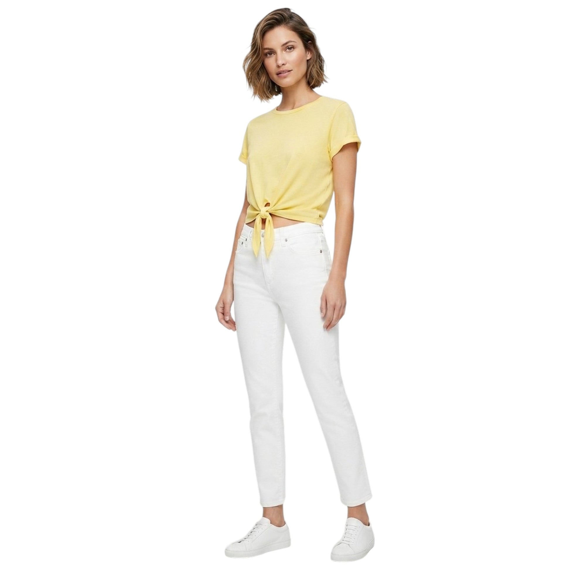 Women's Plain Solid Top,Yellow