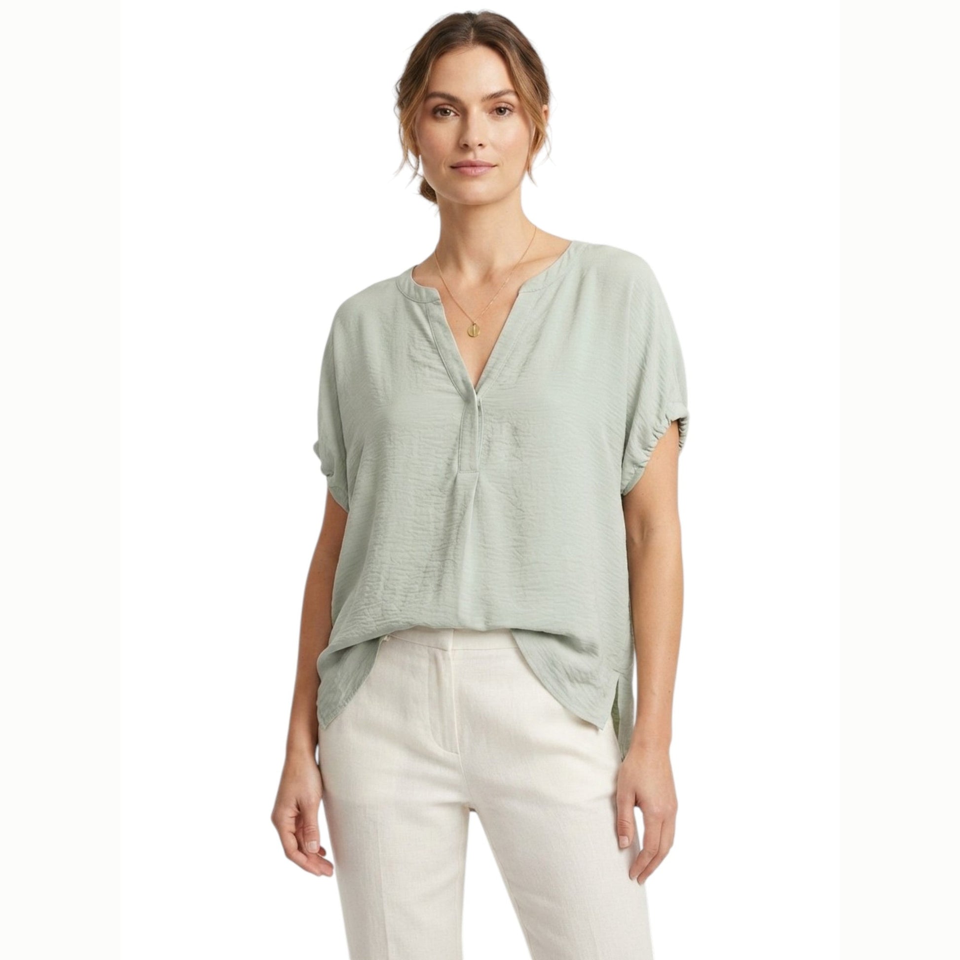 Women's Plain Solid Top,Light Mint Green