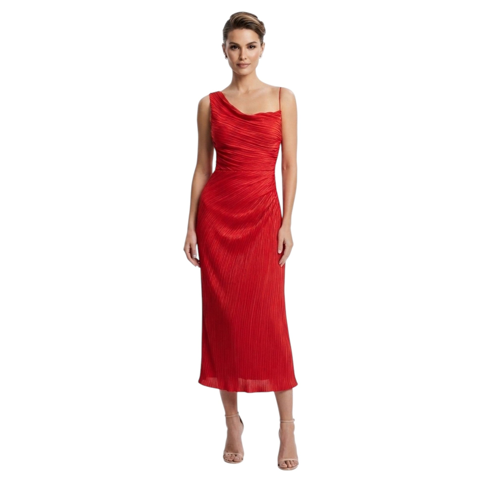 Women's Textured Dress,Red