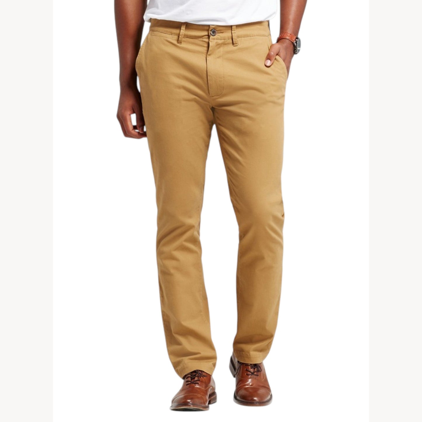 Men's Plain Solid Pant,Dark Khaki