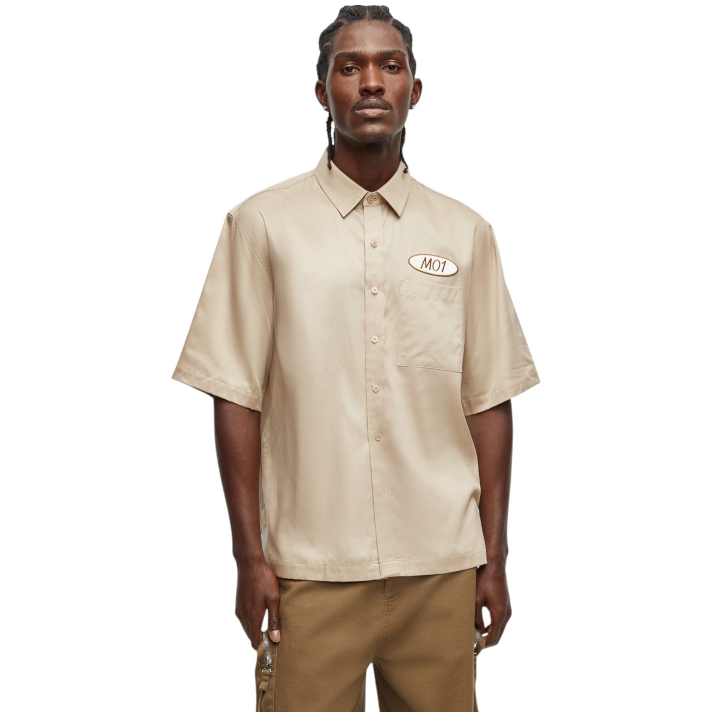 Men's Plain Dress Shirt,Beige