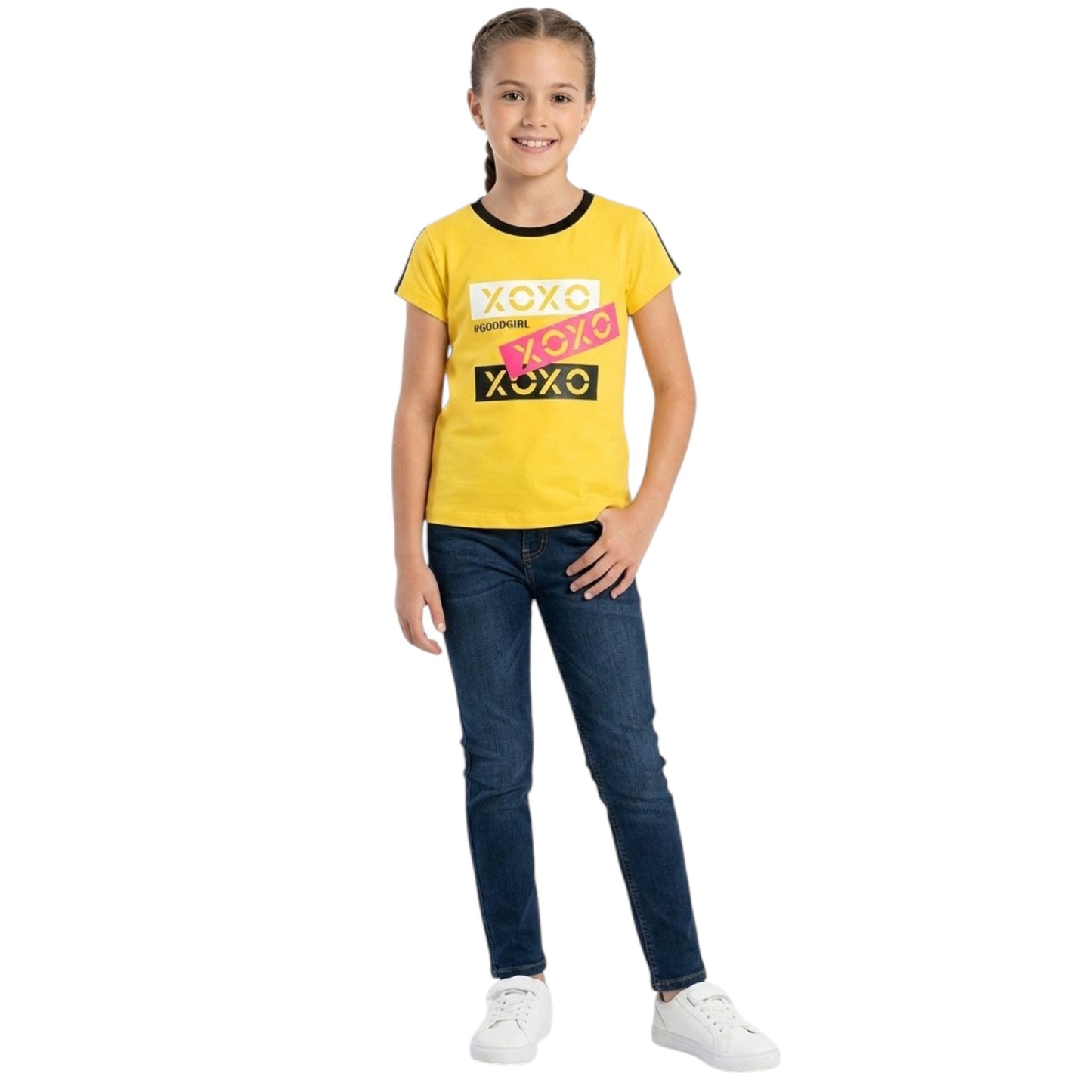 Kids Girl's Printed Top,Yellow