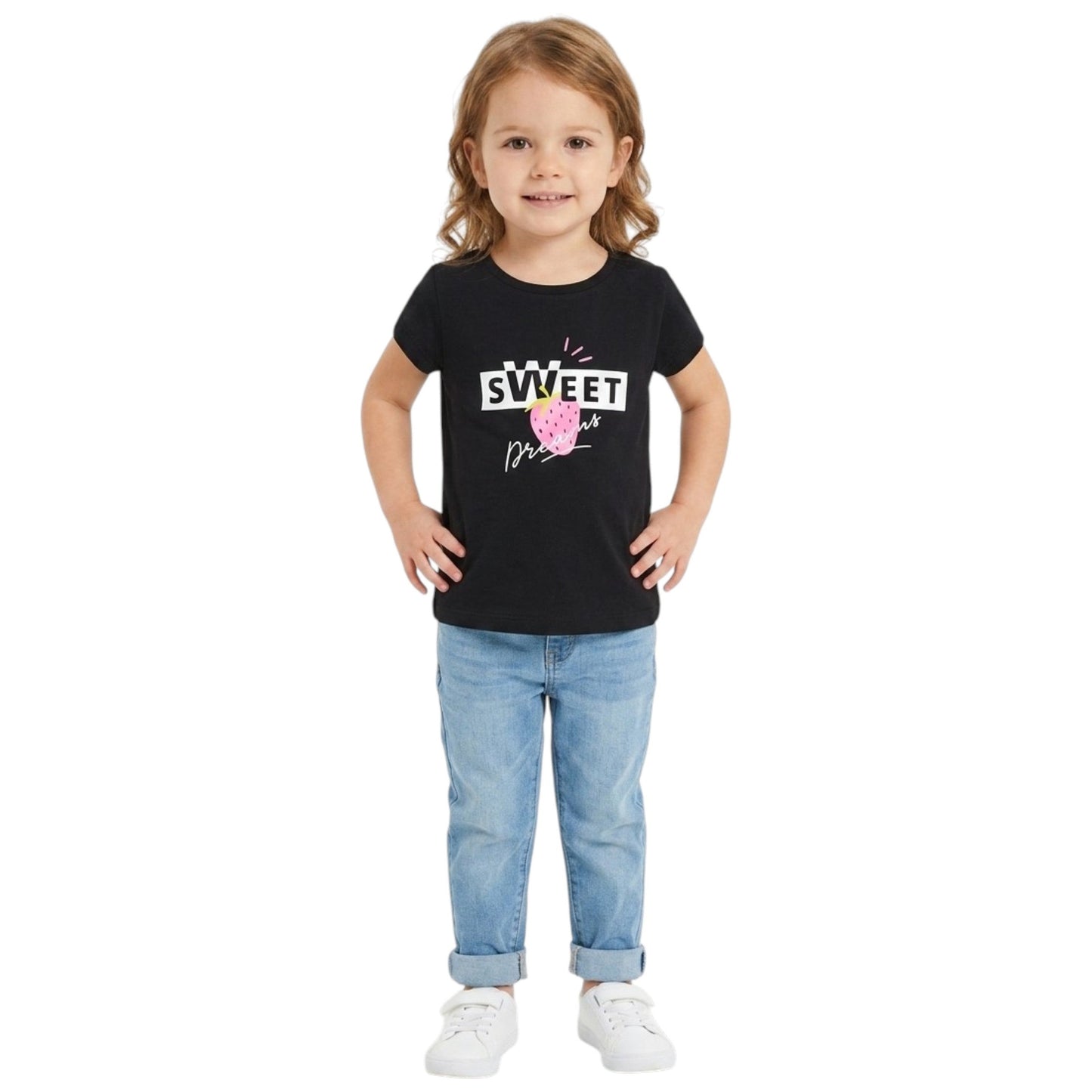 Kids Girl's Printed Top,Black