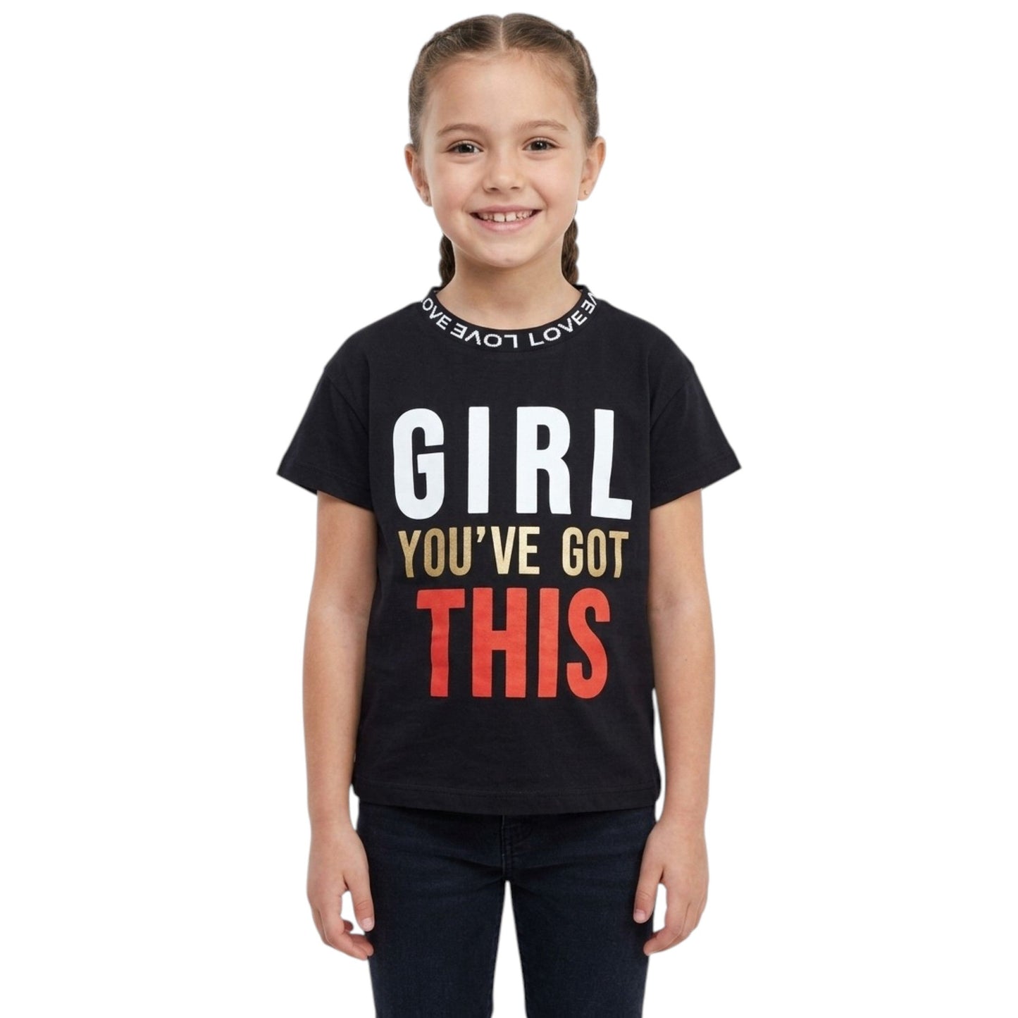 Kids Girl's Printed Top,Black