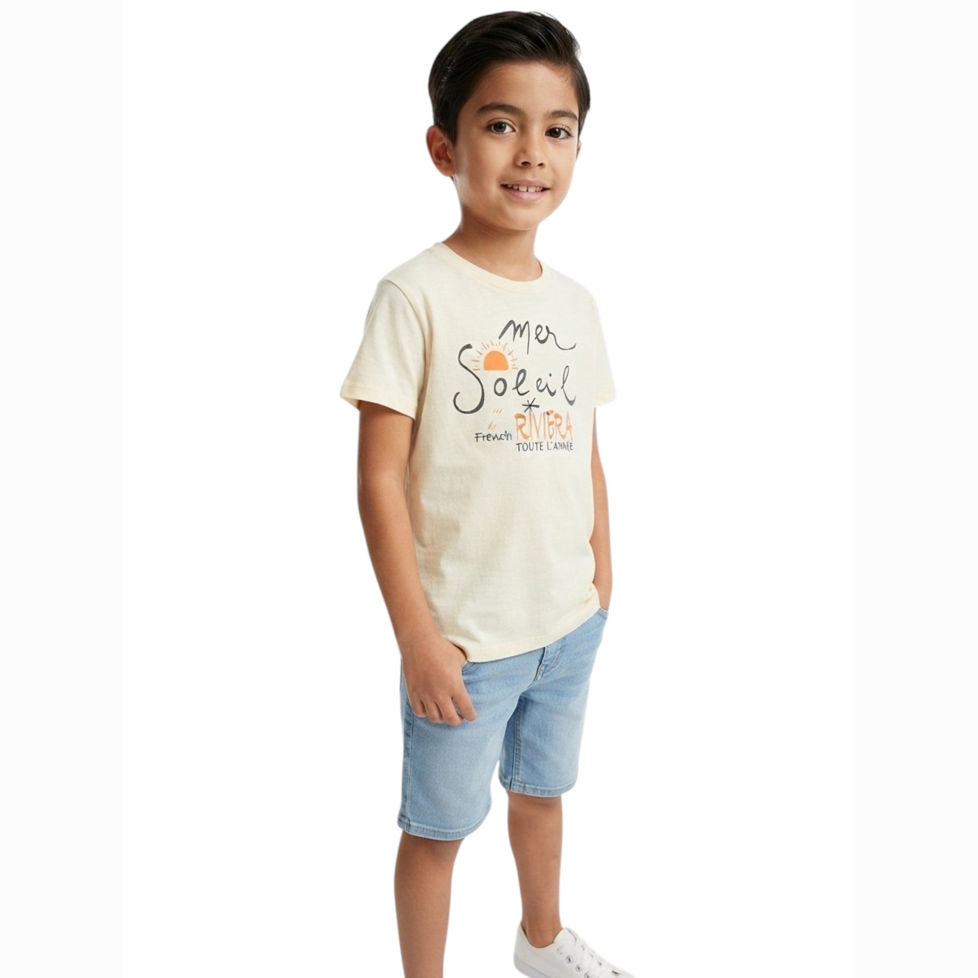 Kids Boy's Printed Top,Beige