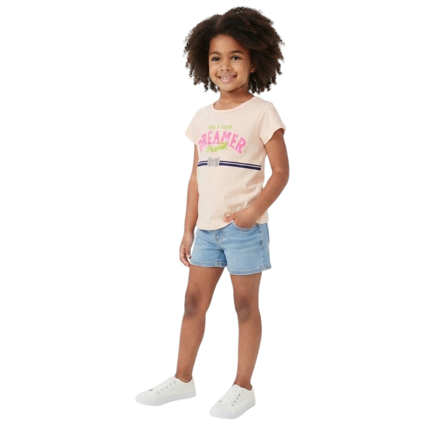Kids Girl's Printed Top,Light Beige