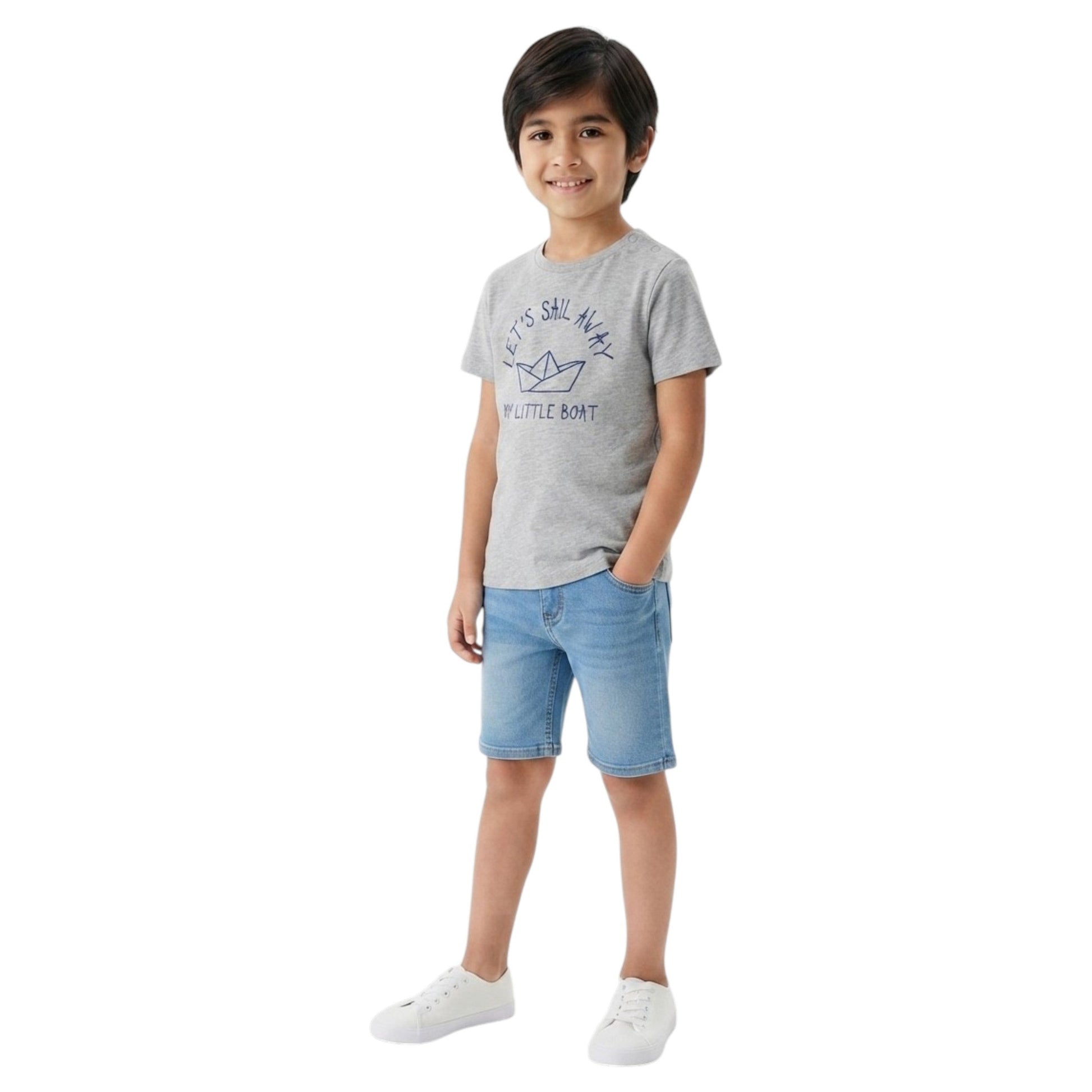 Kids Boy's Printed Top,Grey