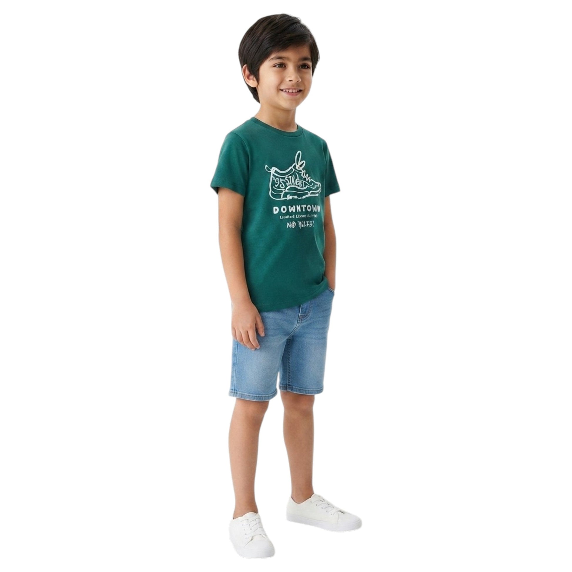 Kids Boy's Printed Top,Dark Green